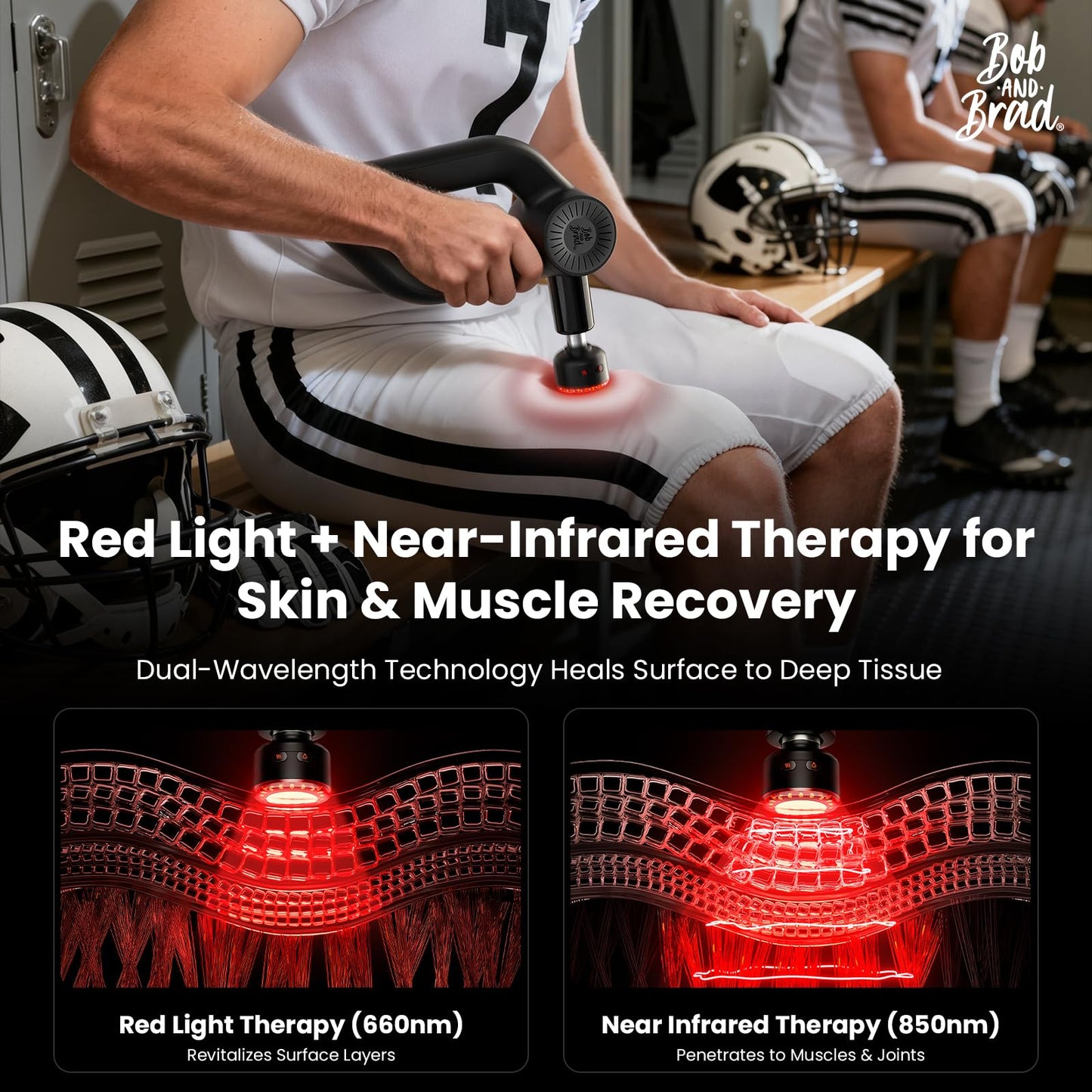BOB AND BRAD D6 Pro Max+ Massage Gun with Heat and Cold, Powerful Deep Tissue Percussion Massager with 16mm Amplitude, Professional Muscle Massager Gun for Athletes, Quiet Electric Handheld Massager
