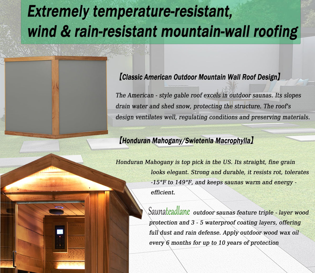 LTCCDSS Full Spectrum Outdoor Sauna 4 Person, Far Infrared, Low EMF, Chromotherapy & Bluetooth