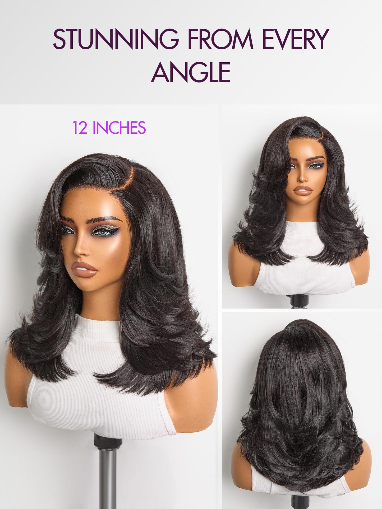 LUVME HAIR 12" Curly Bob Glueless with Blonde Highlights Wigs Human Hair | Without Spray Wigs Pre Plucked Pre Cut Undetectable HD Lace No-Glue Need Protective Wig Short Ready to Go Wig 180 Density
