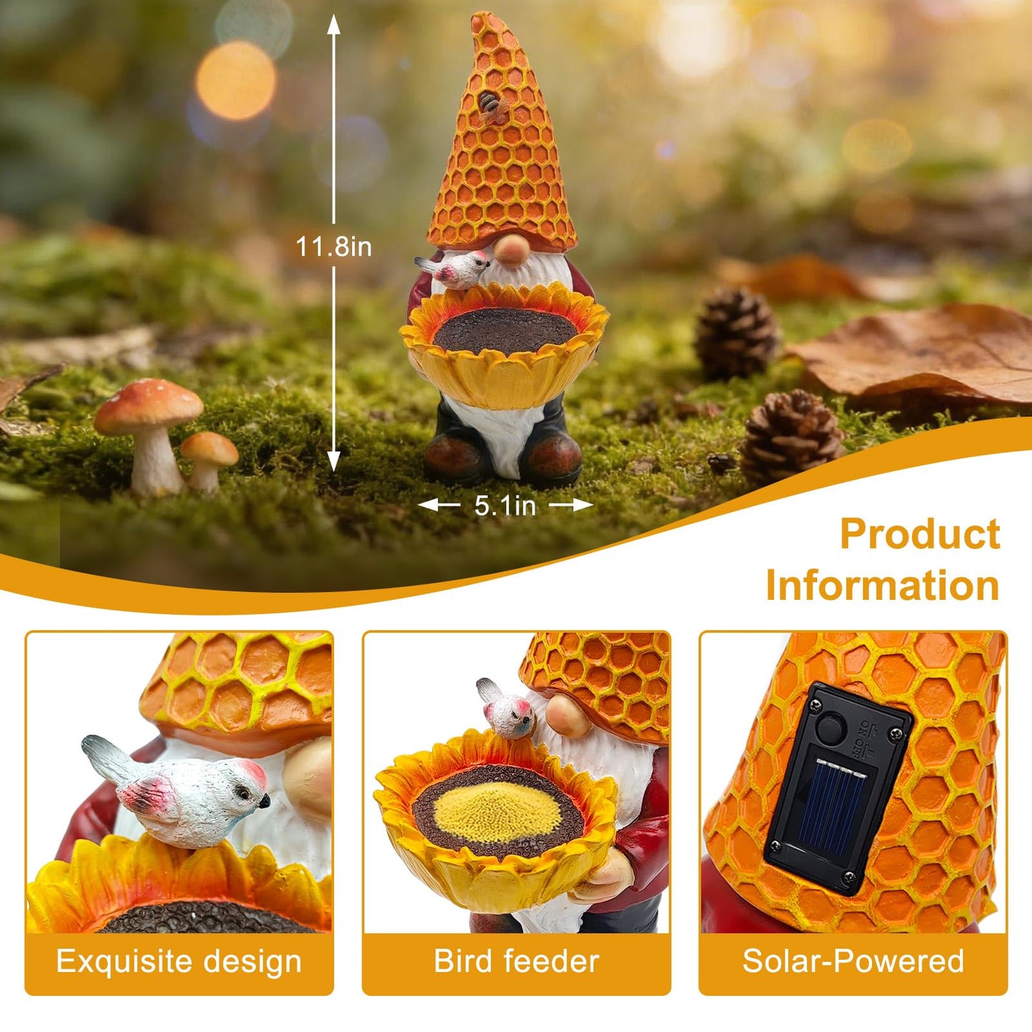 Solar Frog with Umbrella Statue - LED Solar Powered Garden Decor, Auto On/Off Waterproof Resin Outdoor Sculpture for Patio, Yard, Pond, Unique Gardening Gifts for Women & Mom