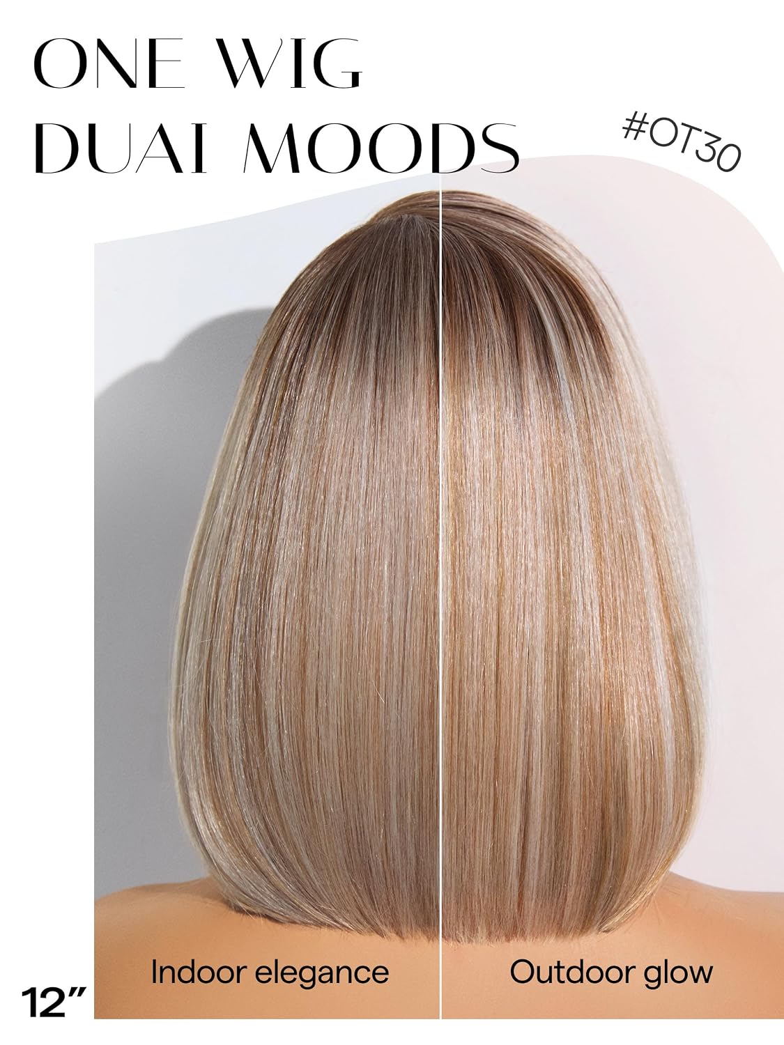 GORGIUS Blonde Bob Wig with Highlights Glueless Straight Short Synthetic Lace Front Wigs For Women Pre Cut Pre Plucked Side Part Hairline 12 Inch