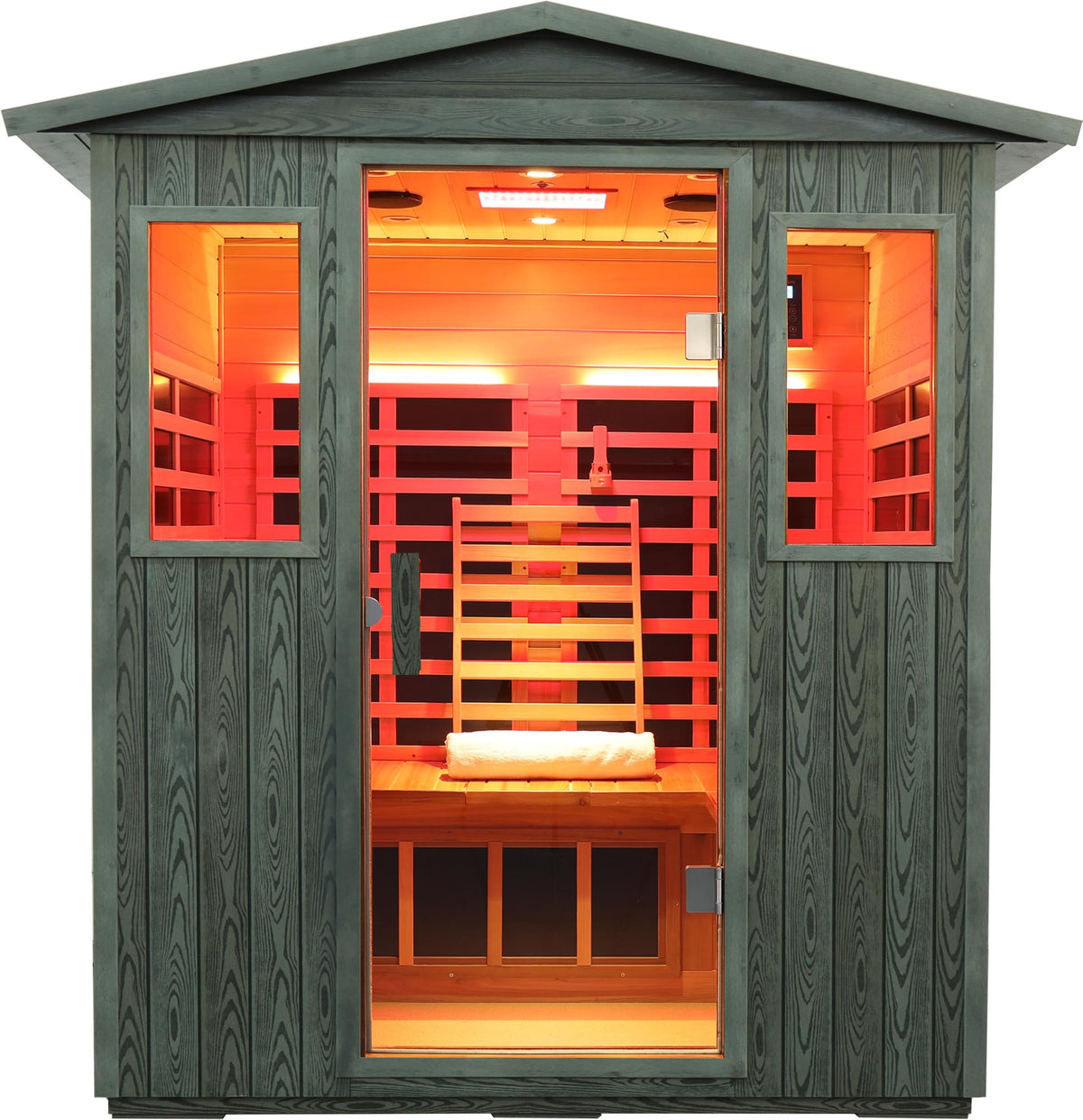 LTCCDSS Full Spectrum Outdoor Sauna 4 Person, Far Infrared, Low EMF, Chromotherapy & Bluetooth