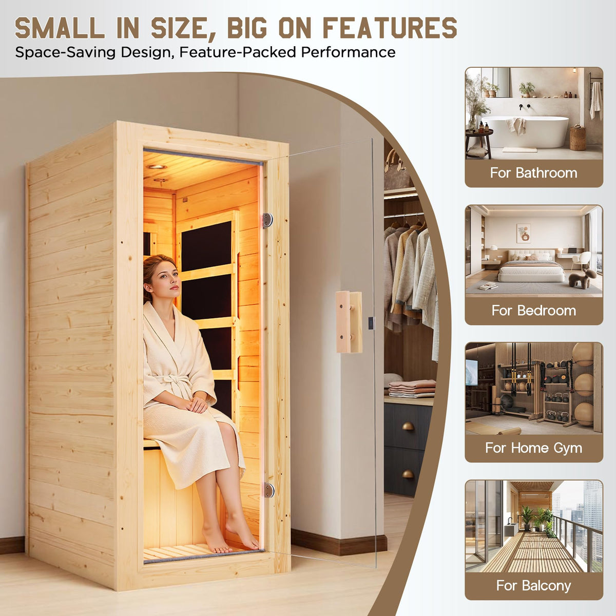 Albott 4 Person Infrared Sauna with 7-Color Light Therapy, Low EMF 2145W