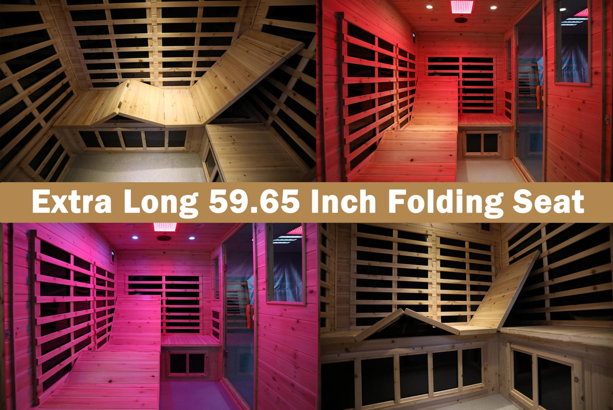 LTCCDSS Full Spectrum Outdoor Sauna 4 Person, Far Infrared, Low EMF, Chromotherapy & Bluetooth