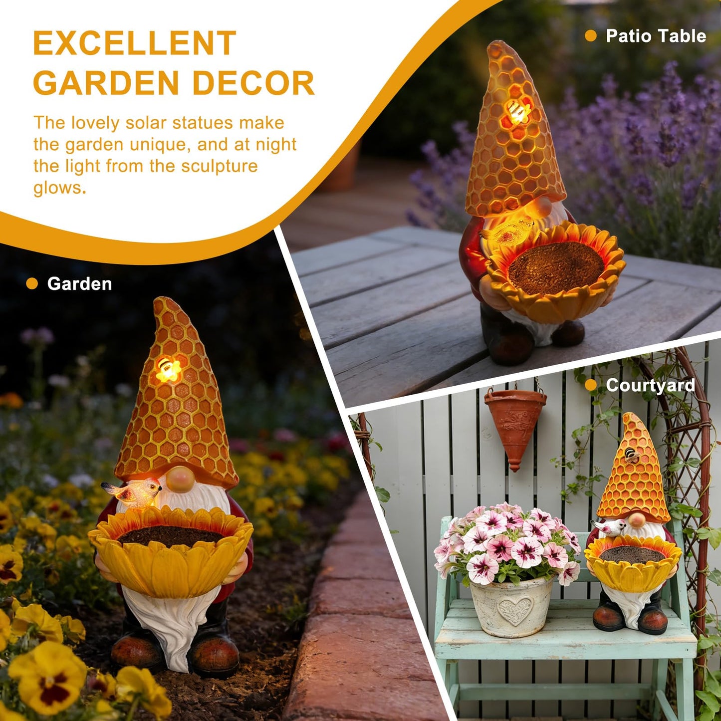 Solar Frog with Umbrella Statue - LED Solar Powered Garden Decor, Auto On/Off Waterproof Resin Outdoor Sculpture for Patio, Yard, Pond, Unique Gardening Gifts for Women & Mom