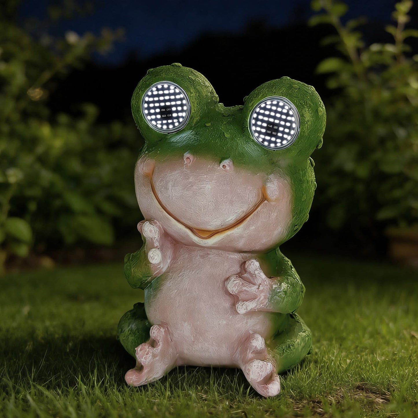 Solar Frog with Umbrella Statue - LED Solar Powered Garden Decor, Auto On/Off Waterproof Resin Outdoor Sculpture for Patio, Yard, Pond, Unique Gardening Gifts for Women & Mom