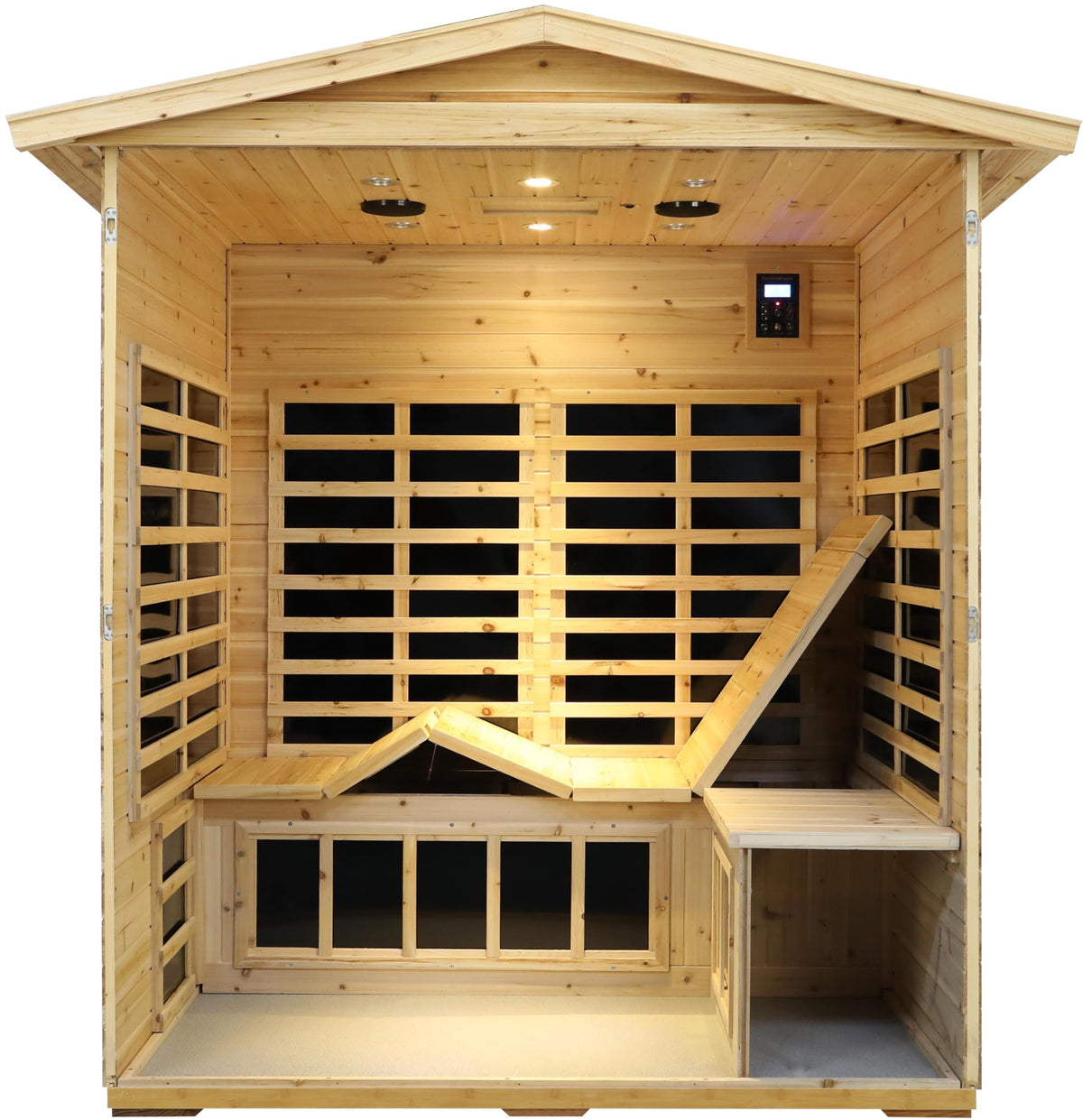 LTCCDSS Full Spectrum Outdoor Sauna 4 Person, Far Infrared, Low EMF, Chromotherapy & Bluetooth