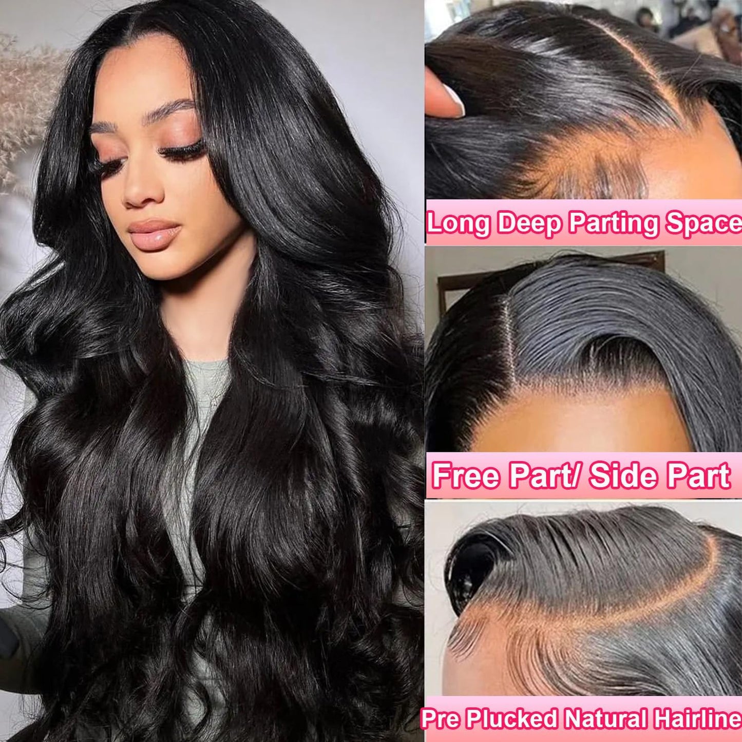 miear 360 Drawstring Lace Front Wigs Human Hair 4/27 Highlight Ombre Wig | 360 HD Full Lace Frontal Wig Body Wave Lace Front Wig Pre Plucked for Black Women 180% Density Honey Blonde Color 28inch
