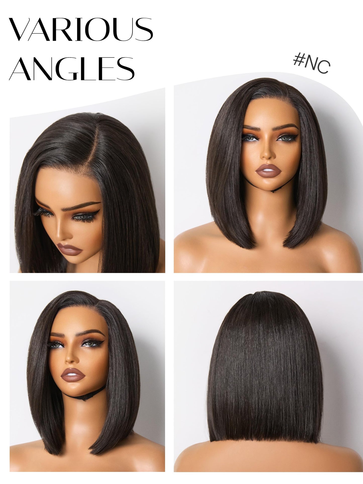 GORGIUS Blonde Bob Wig with Highlights Glueless Straight Short Synthetic Lace Front Wigs For Women Pre Cut Pre Plucked Side Part Hairline 12 Inch