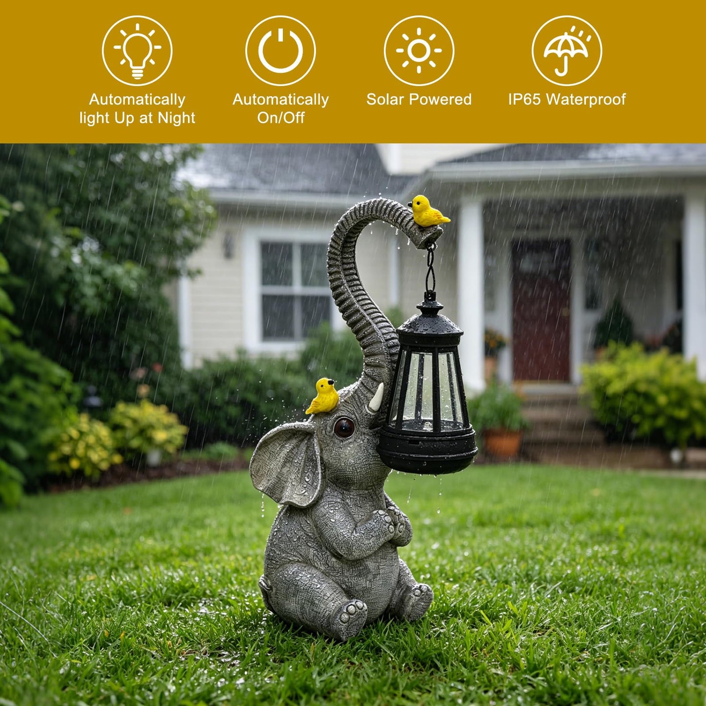 Solar Frog with Umbrella Statue - LED Solar Powered Garden Decor, Auto On/Off Waterproof Resin Outdoor Sculpture for Patio, Yard, Pond, Unique Gardening Gifts for Women & Mom