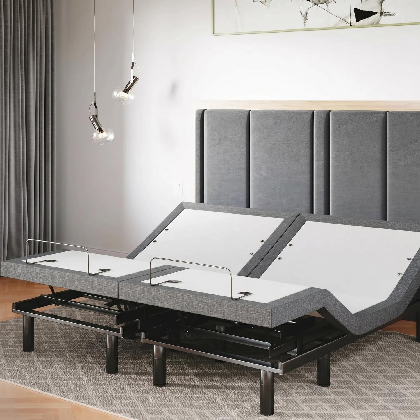 Sven & Son Classic Adjustable Bed Base, Head and Foot Lift, Massage, Under-Bed Lights, USB, Gel Memory, Zero Gravity Smart Frame - Full + 10 inch Memory Foam Matt (Firm)
