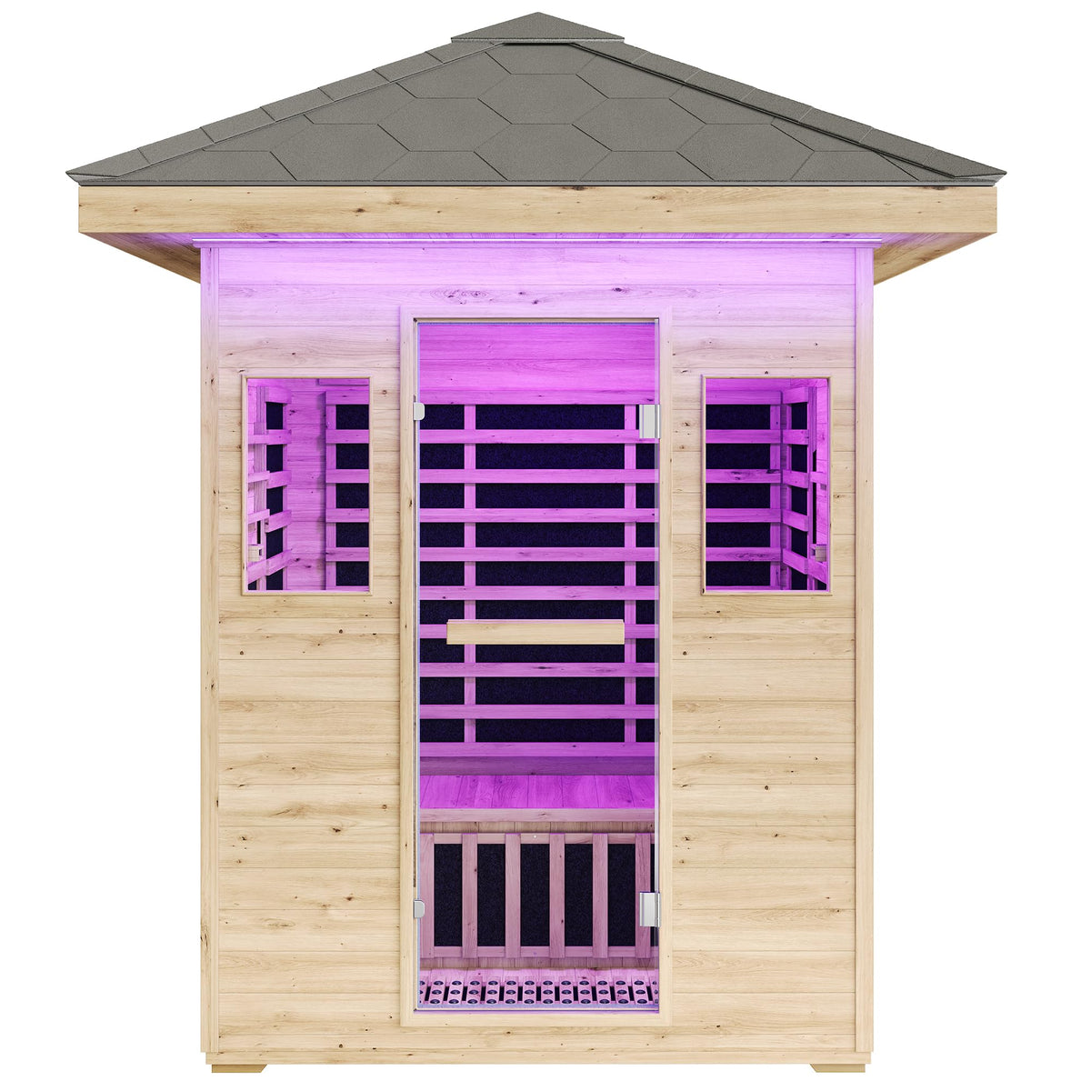 Albott 4 Person Infrared Sauna with 7-Color Light Therapy, Low EMF 2145W