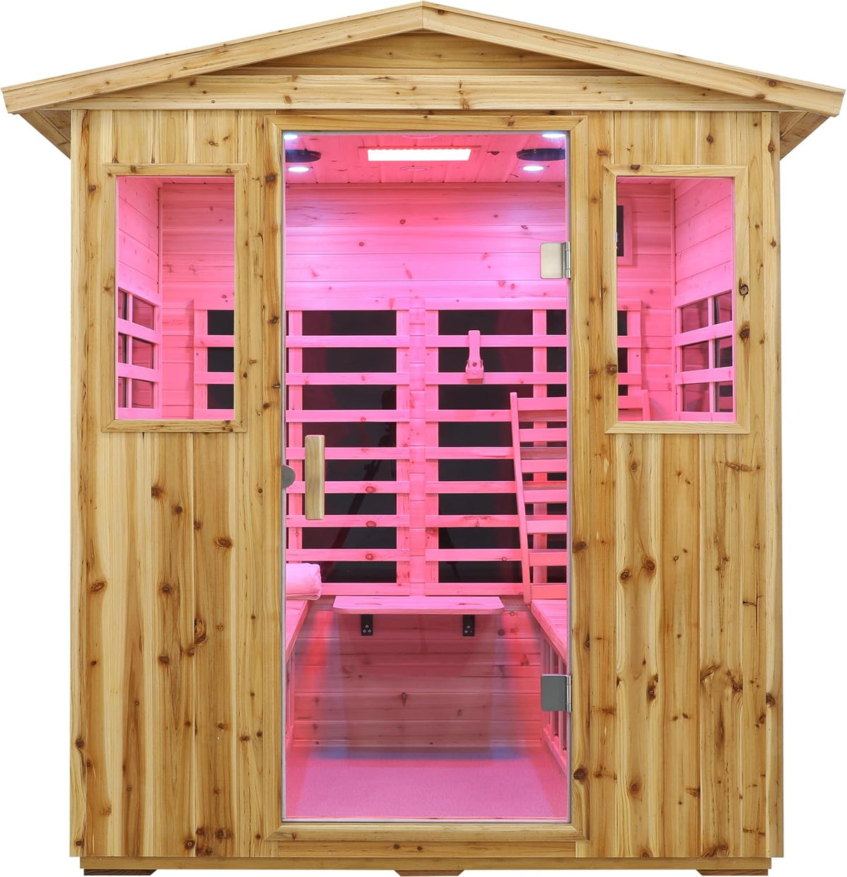 LTCCDSS Full Spectrum Outdoor Sauna 4 Person, Far Infrared, Low EMF, Chromotherapy & Bluetooth