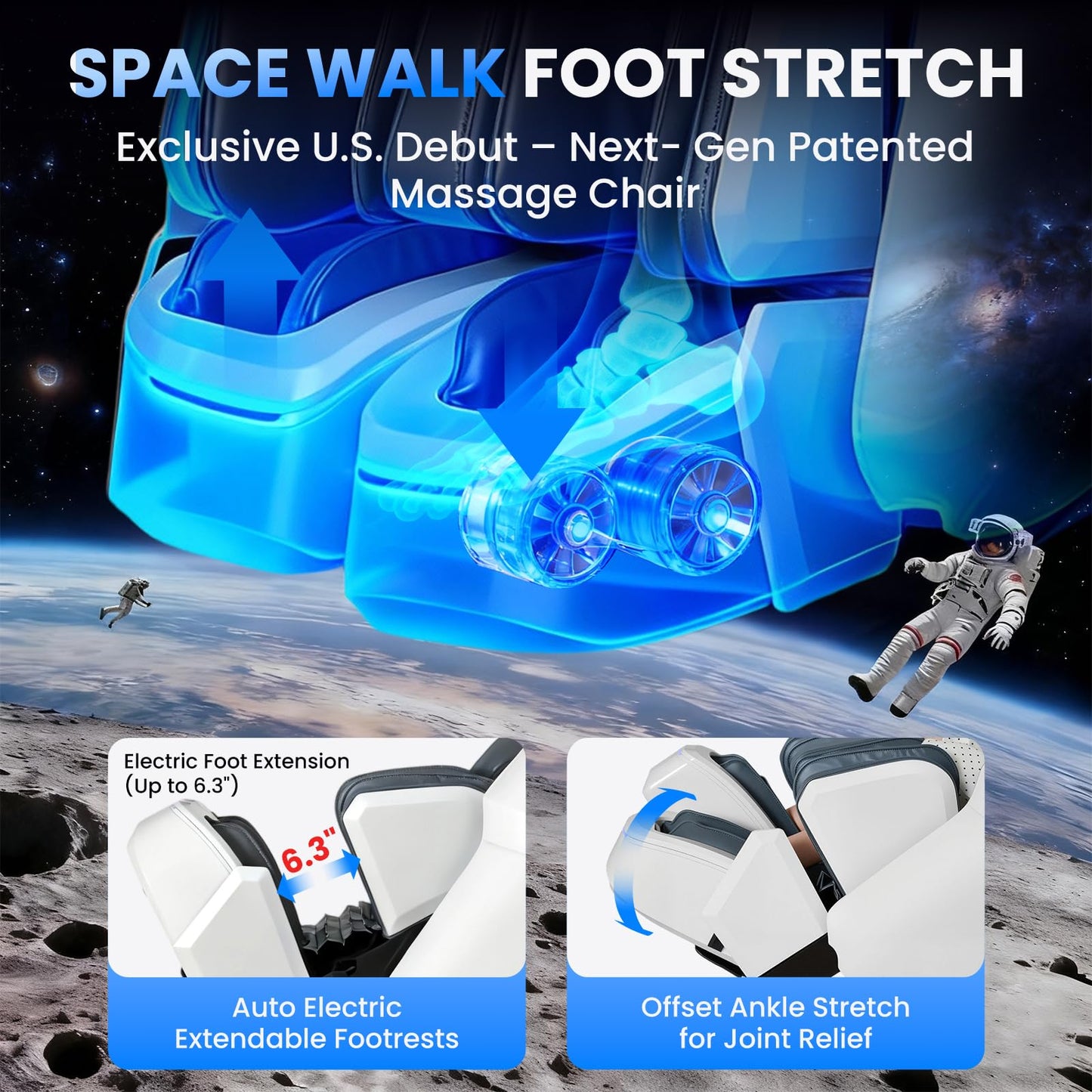 4D Massage Chair Full Body with Space Walk & Ankle Stretch, 2026 Zero Gravity 55“ SL-Track Shiatsu Massage Chair Recliner, Electric Calfrest Extension & Foot Rollers, AI Voice Control S002 Black