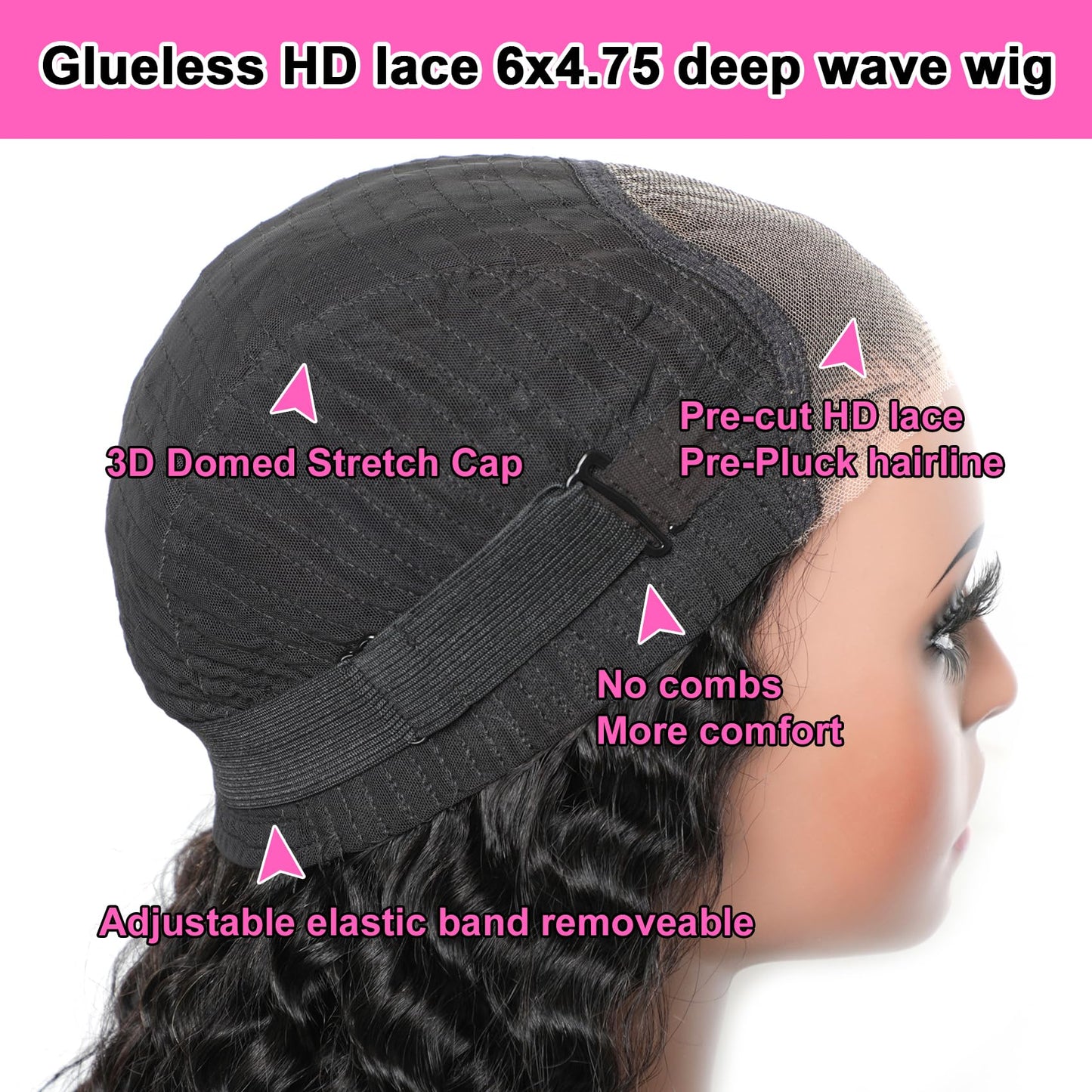 14 Inch Highlight Blonde Wear and Go Glueless Curly Bob Wig Human Hair Pre Plucked, Glueless Pre cut HD Lace Front Wigs Human Hair,Water Wave No Glue wigs, Natural Hairline for Women 200% Density