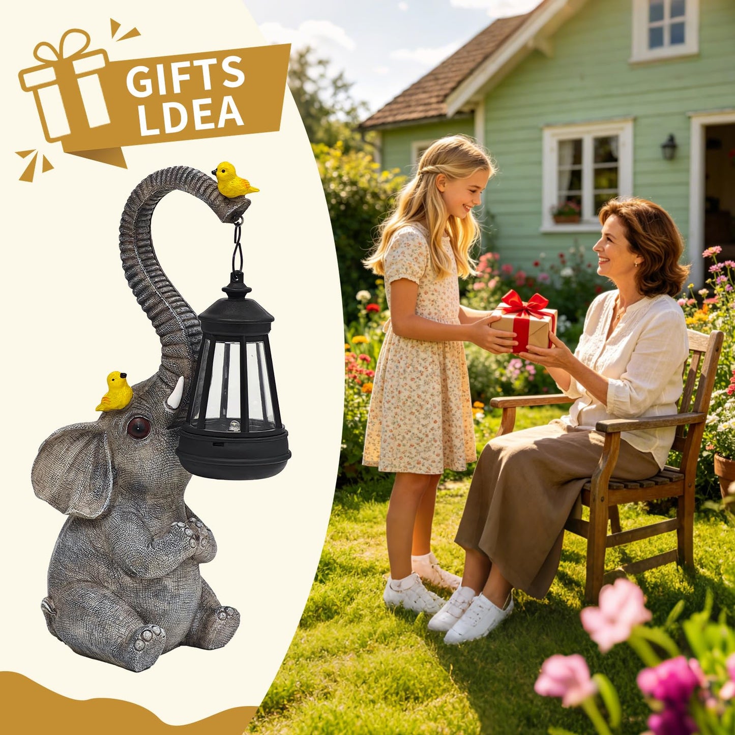 Solar Frog with Umbrella Statue - LED Solar Powered Garden Decor, Auto On/Off Waterproof Resin Outdoor Sculpture for Patio, Yard, Pond, Unique Gardening Gifts for Women & Mom