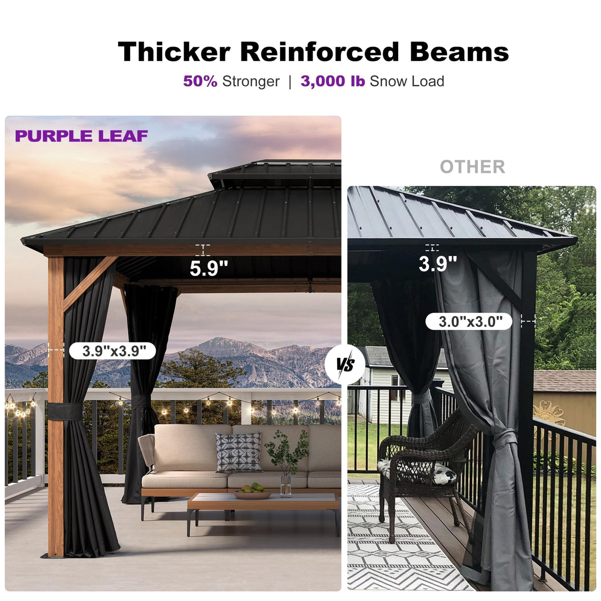 PURPLE LEAF Sunroom 12' x 14' Solarium Double Roof Gazebo, Sliding Doors