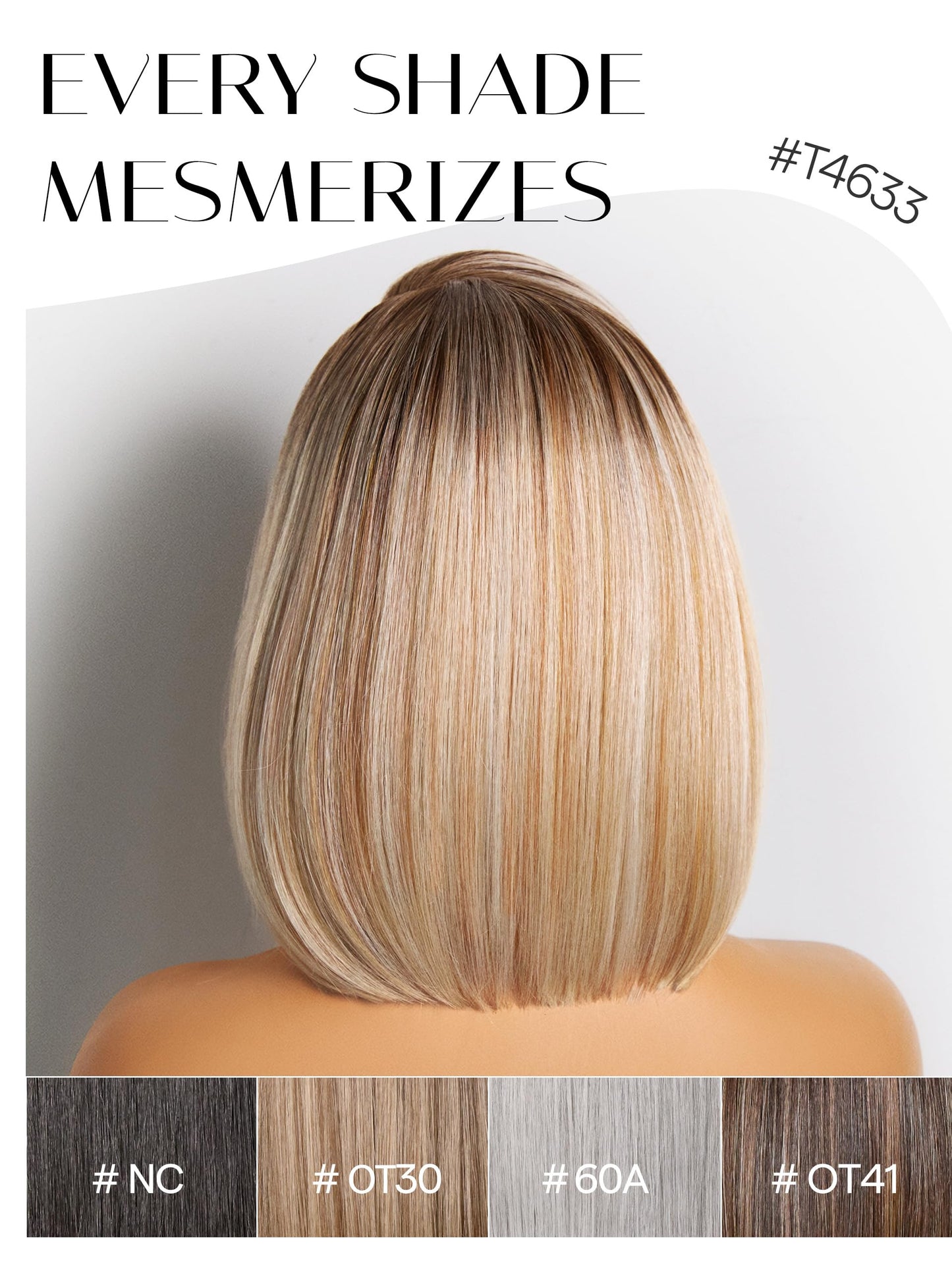 GORGIUS Blonde Bob Wig with Highlights Glueless Straight Short Synthetic Lace Front Wigs For Women Pre Cut Pre Plucked Side Part Hairline 12 Inch