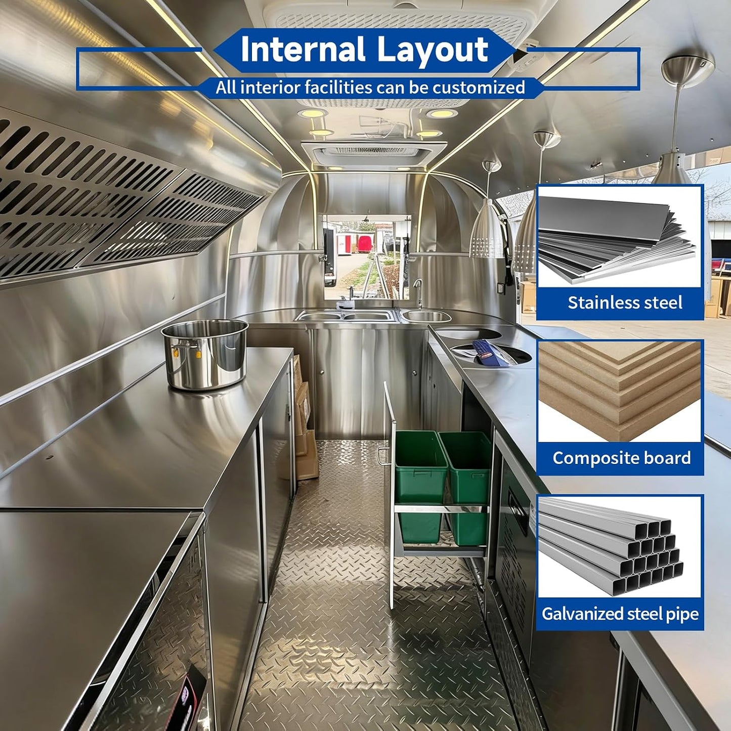 10ft Black Mobile Coffee Trailer for Sale, Commercial Food Truck with DOT | Mini Concession Truck for Beverage and Fast Snack, Retro Food Cart with Custom Services for Office Buildings