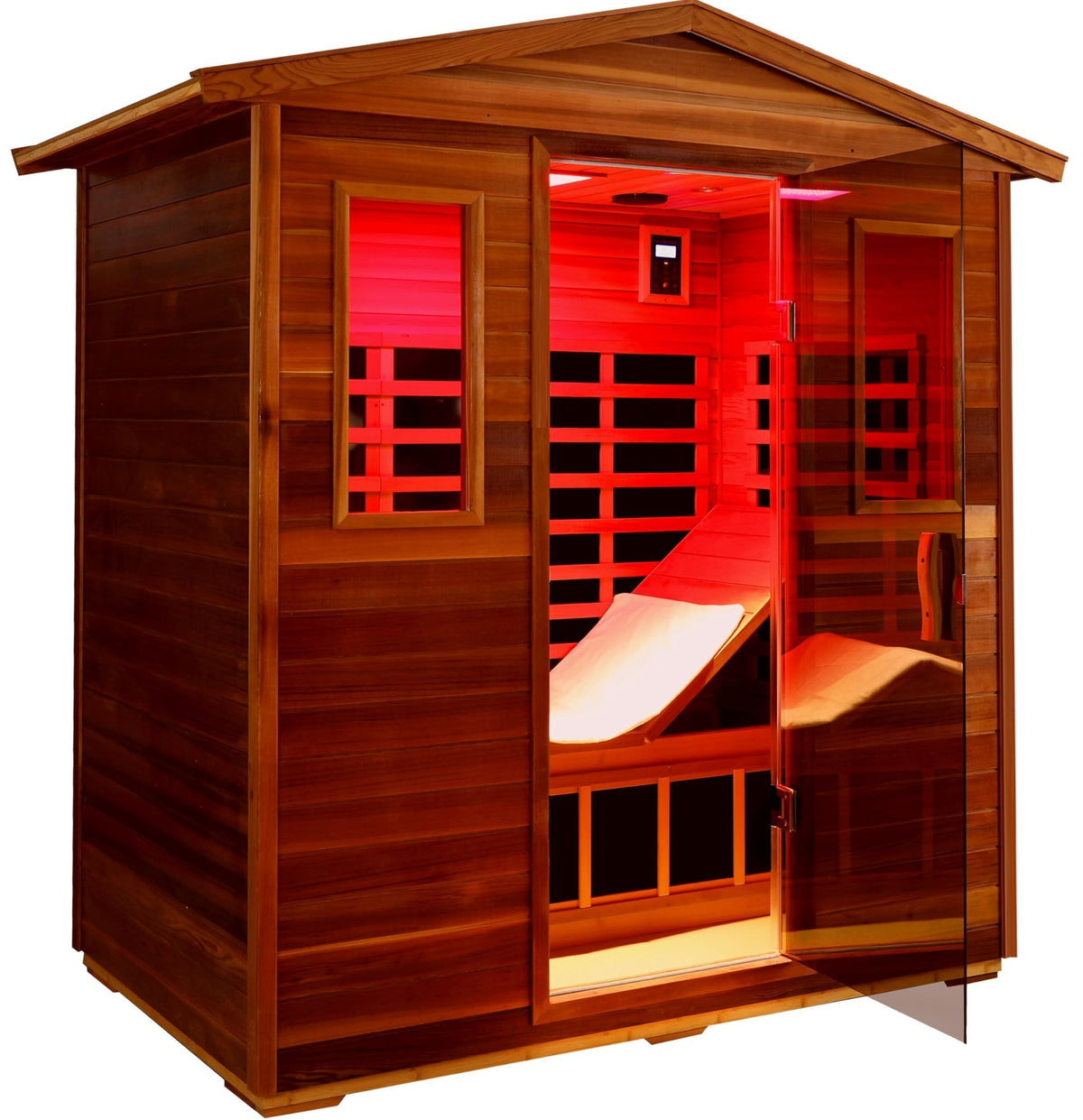 LTCCDSS Full Spectrum Outdoor Sauna 4 Person, Far Infrared, Low EMF, Chromotherapy & Bluetooth
