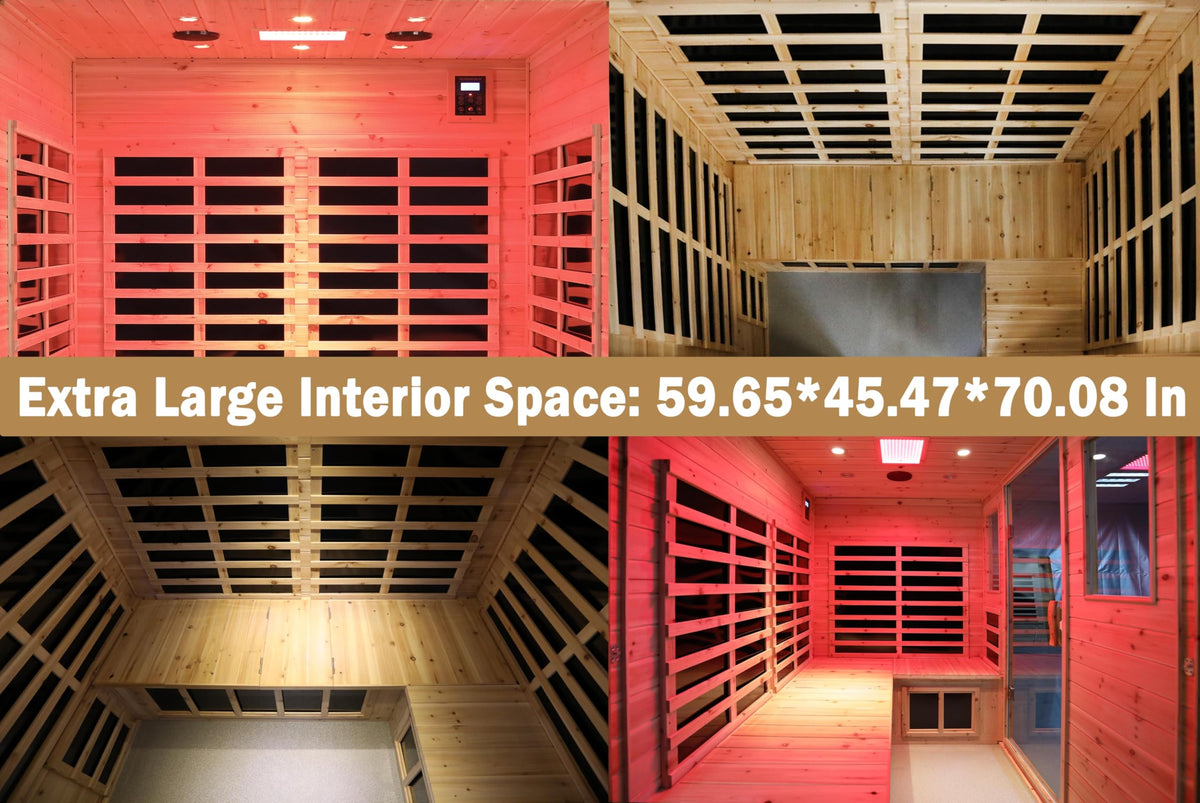 LTCCDSS Full Spectrum Outdoor Sauna 4 Person, Far Infrared, Low EMF, Chromotherapy & Bluetooth