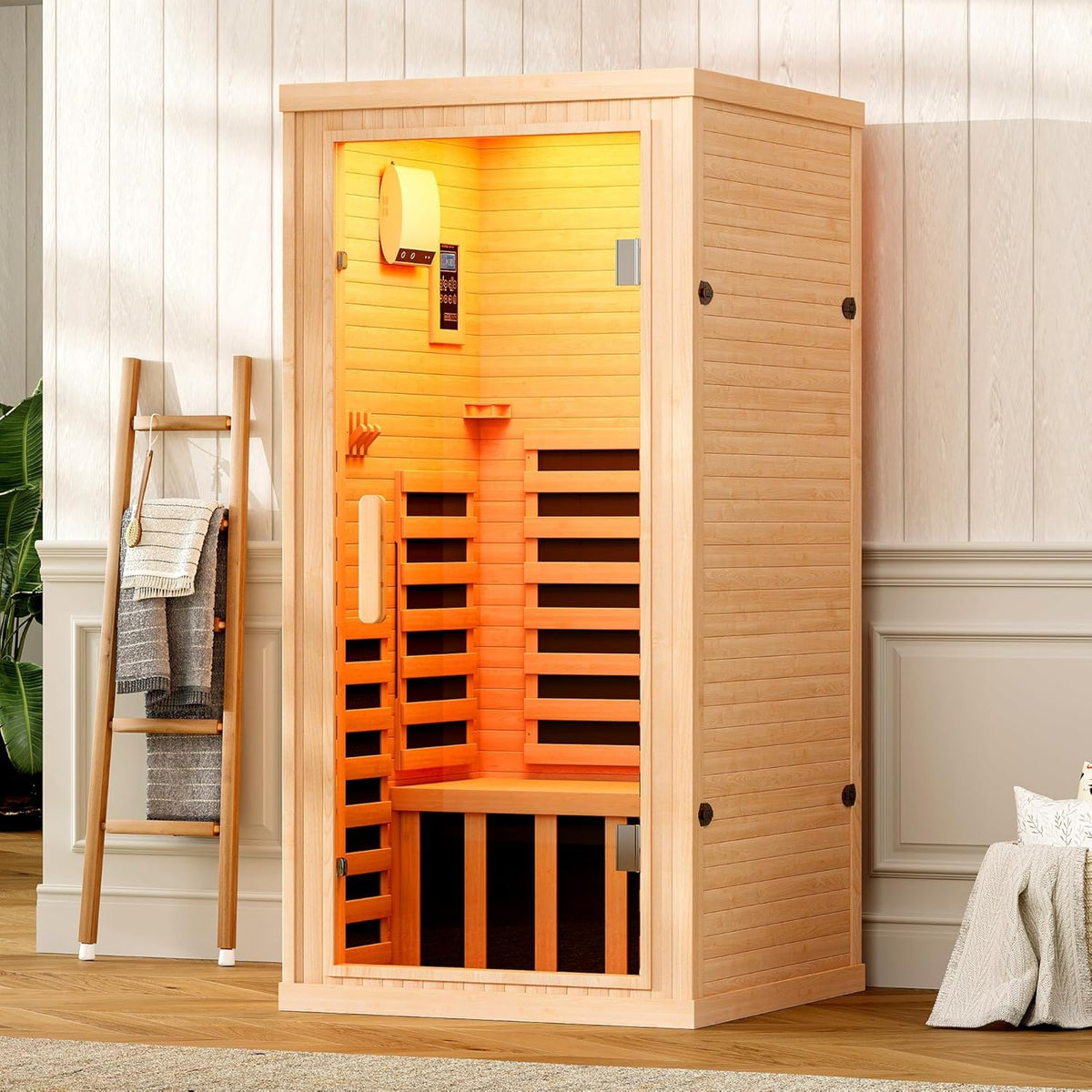 Albott 4 Person Infrared Sauna with 7-Color Light Therapy, Low EMF 2145W