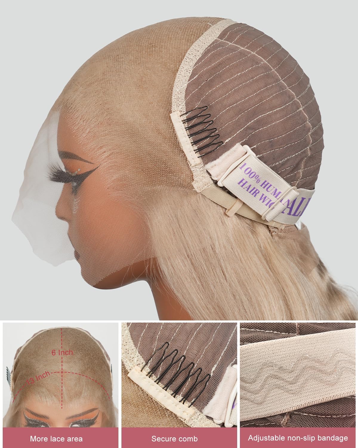 Alididi Ash Blonde Bob Wig Human Hair 13x6 Hd Lace Frontal Short Straight Lace Front Bob Wigs For Women Human Hair Pre Plucked 180% Density 10 Inch