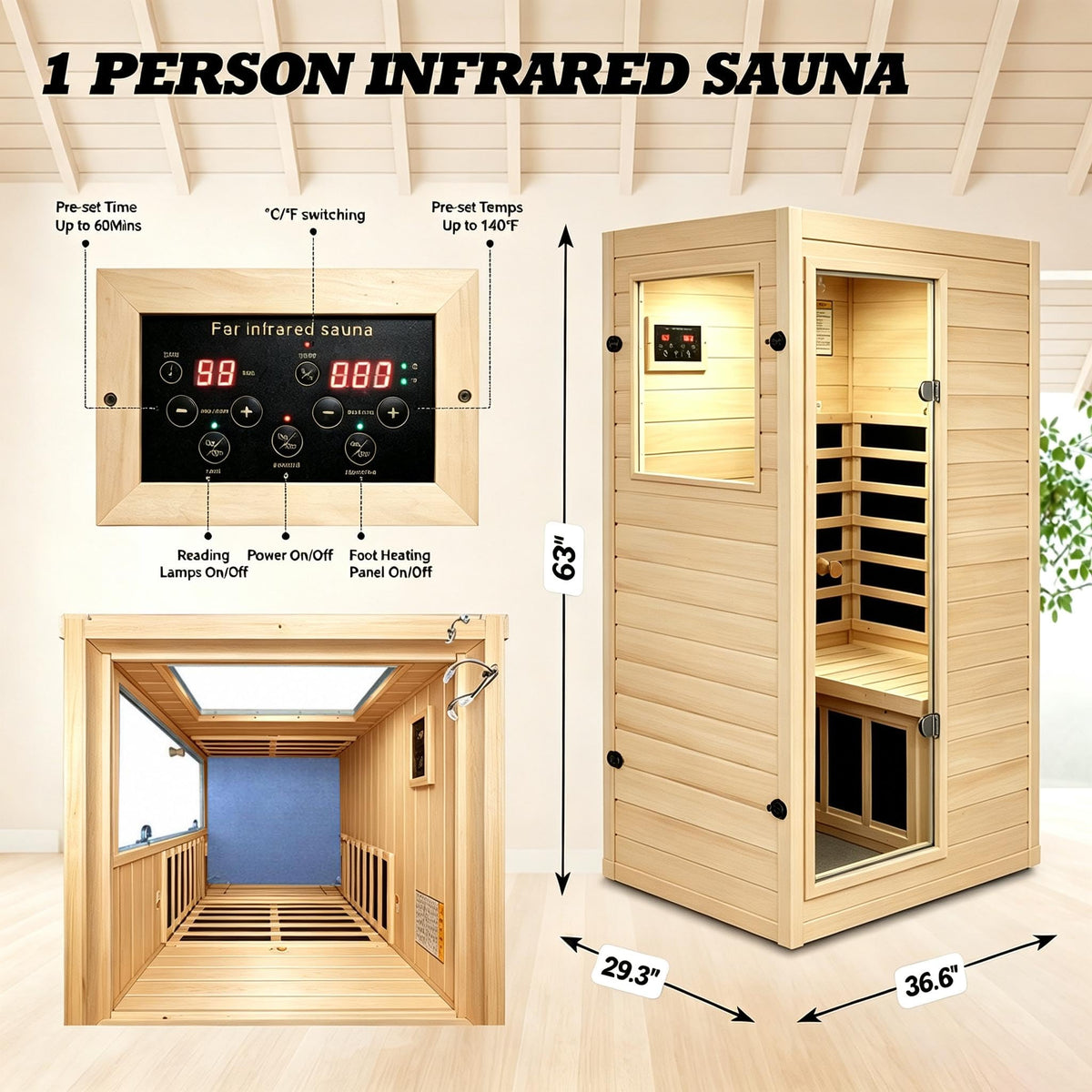 LTCCDSS Full Spectrum Outdoor Sauna 4 Person, Far Infrared, Low EMF, Chromotherapy & Bluetooth