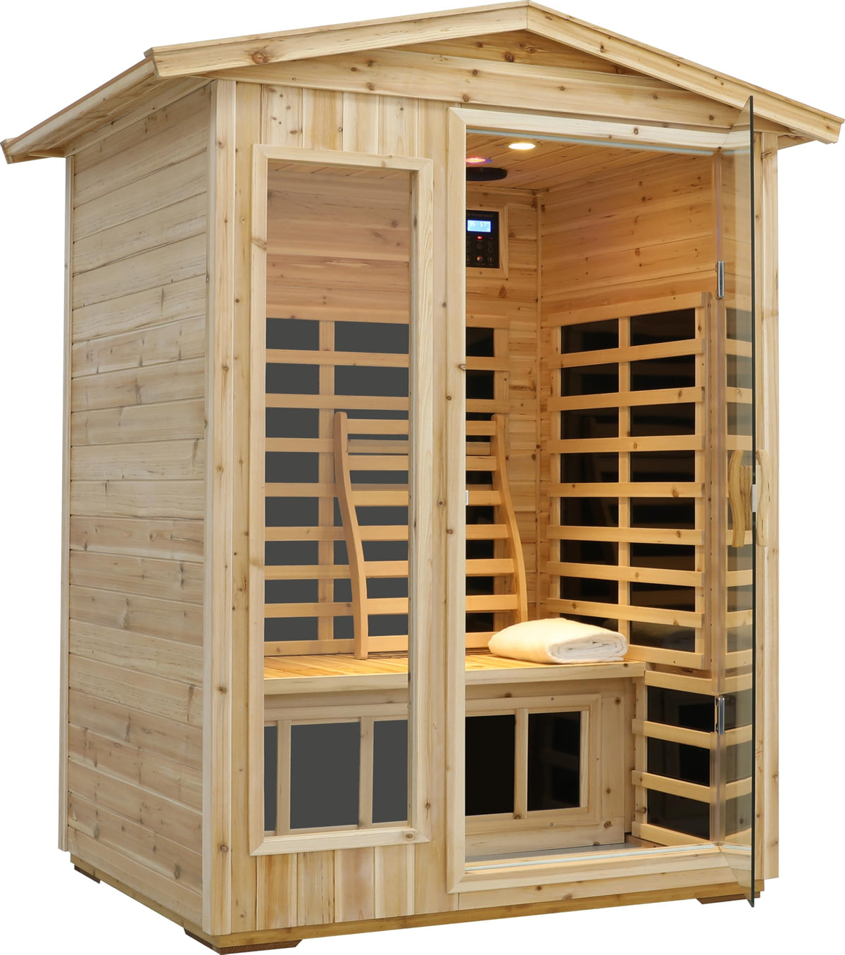 LTCCDSS Full Spectrum Outdoor Sauna 4 Person, Far Infrared, Low EMF, Chromotherapy & Bluetooth