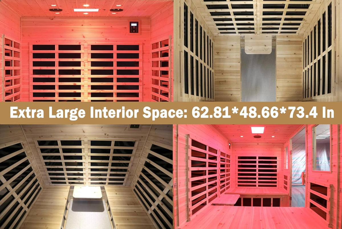 LTCCDSS Full Spectrum Outdoor Sauna 4 Person, Far Infrared, Low EMF, Chromotherapy & Bluetooth