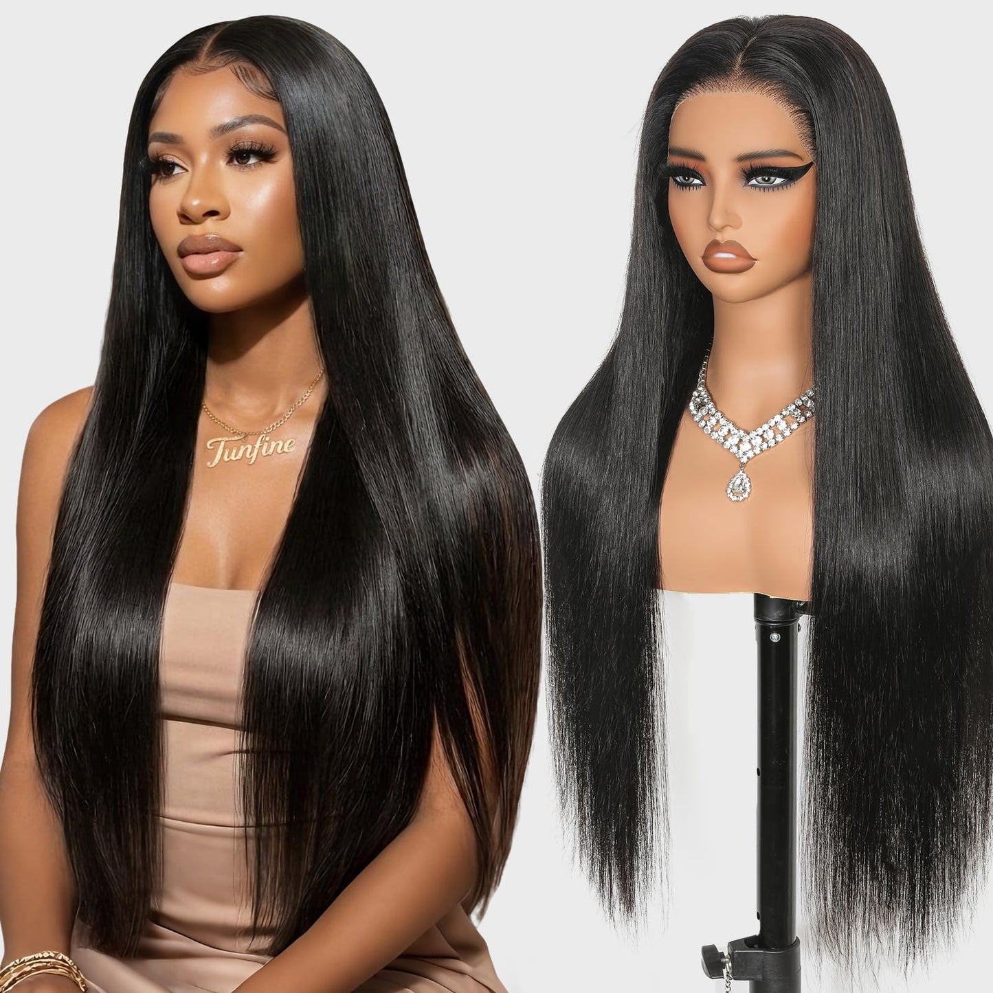 Pull Go 13x6 Drawstring Highlight Lace Front Wigs Human Hair Ombre Honey Blonde 210 Density Skinlike HD Full Lace Frontal Glueless Wigs Human Hair Pre Plucked Pre Cut Straight Balayage Wig 18 Inch