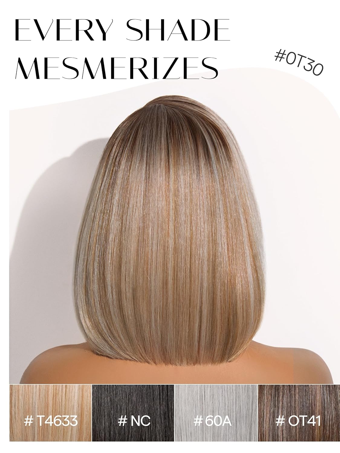 GORGIUS Blonde Bob Wig with Highlights Glueless Straight Short Synthetic Lace Front Wigs For Women Pre Cut Pre Plucked Side Part Hairline 12 Inch