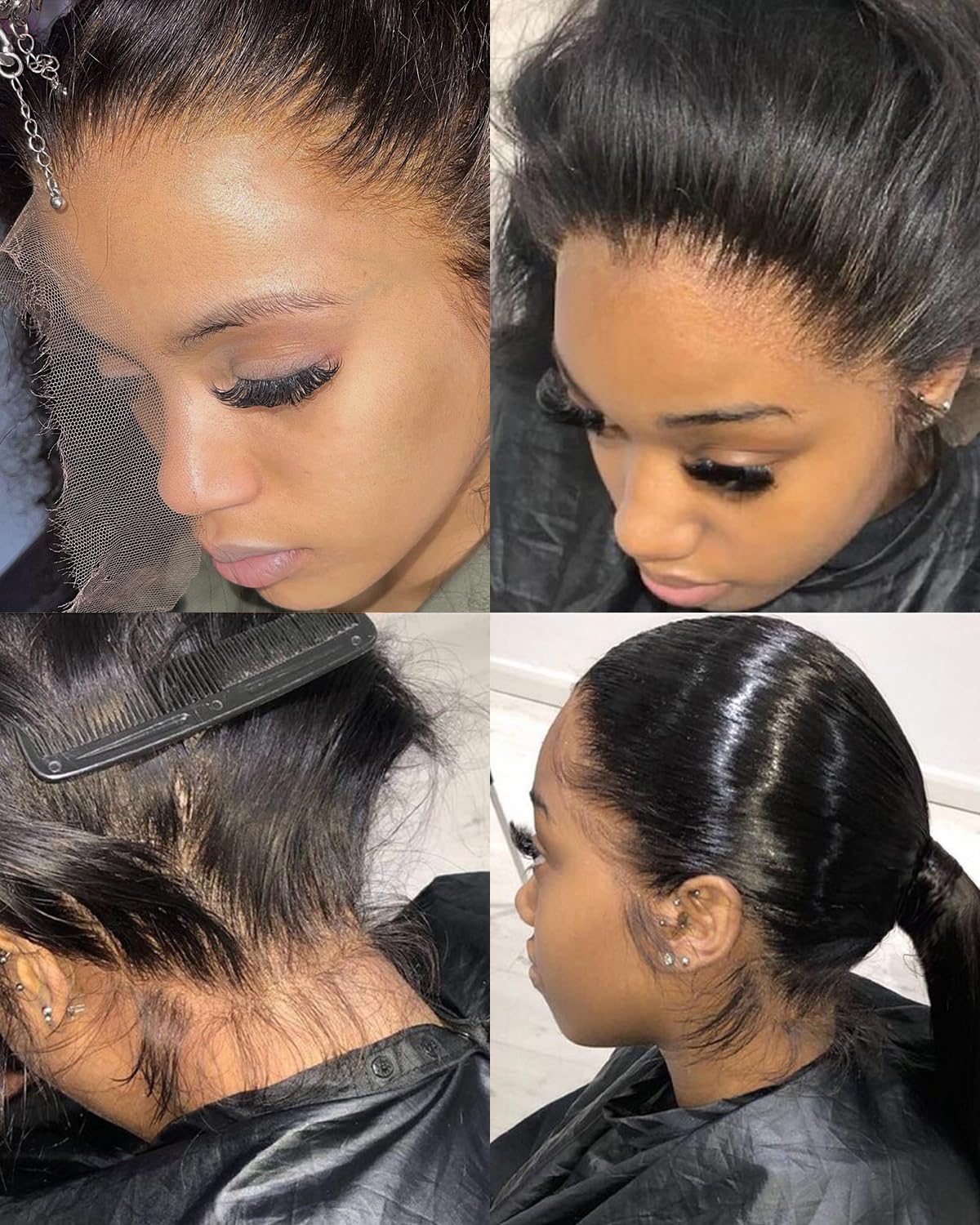 BEEOS 360 Drawstring SKINLIKE Real HD Lace Frontal Wig Straight 30 Inch | 250% Density Remy Human Hair Wig for Women,Pre-Plucked Natural Hairline,Bleached Knots,Perfect for High Ponytail and Updo Bun
