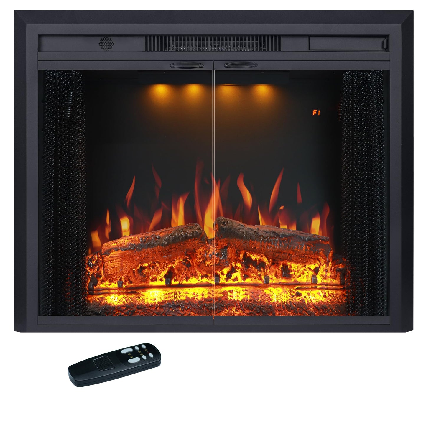 Valuxhome 40” W Electric Fireplace Insert with Log Speaker for Crackling Sound, 750W(Low)/1500W(high) for Heating, Independent Function for Heating and Changing Colors, Overheating Protection