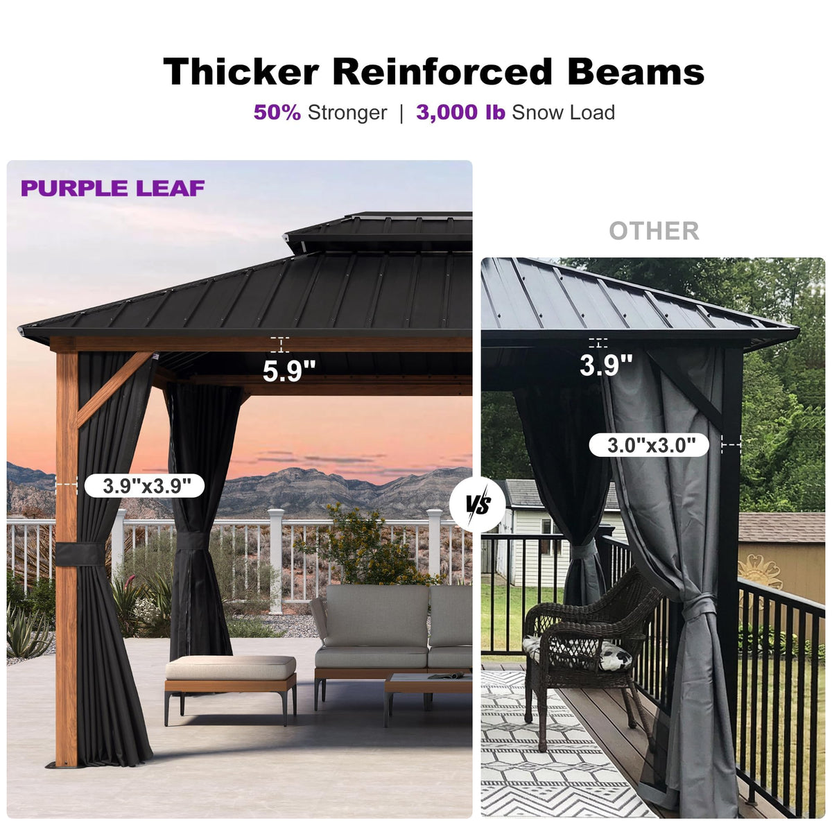 PURPLE LEAF Sunroom 12' x 14' Solarium Double Roof Gazebo, Sliding Doors
