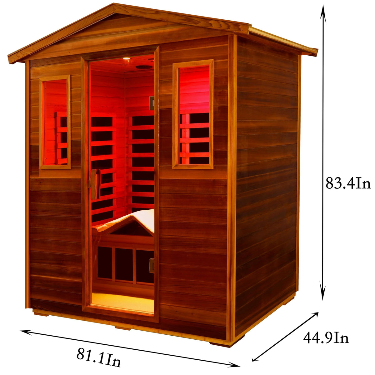 LTCCDSS Full Spectrum Outdoor Sauna 4 Person, Far Infrared, Low EMF, Chromotherapy & Bluetooth