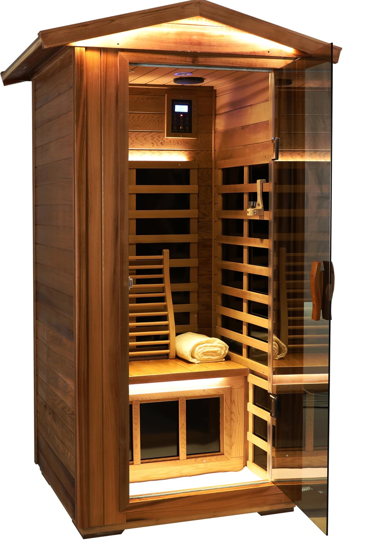LTCCDSS Full Spectrum Outdoor Sauna 4 Person, Far Infrared, Low EMF, Chromotherapy & Bluetooth