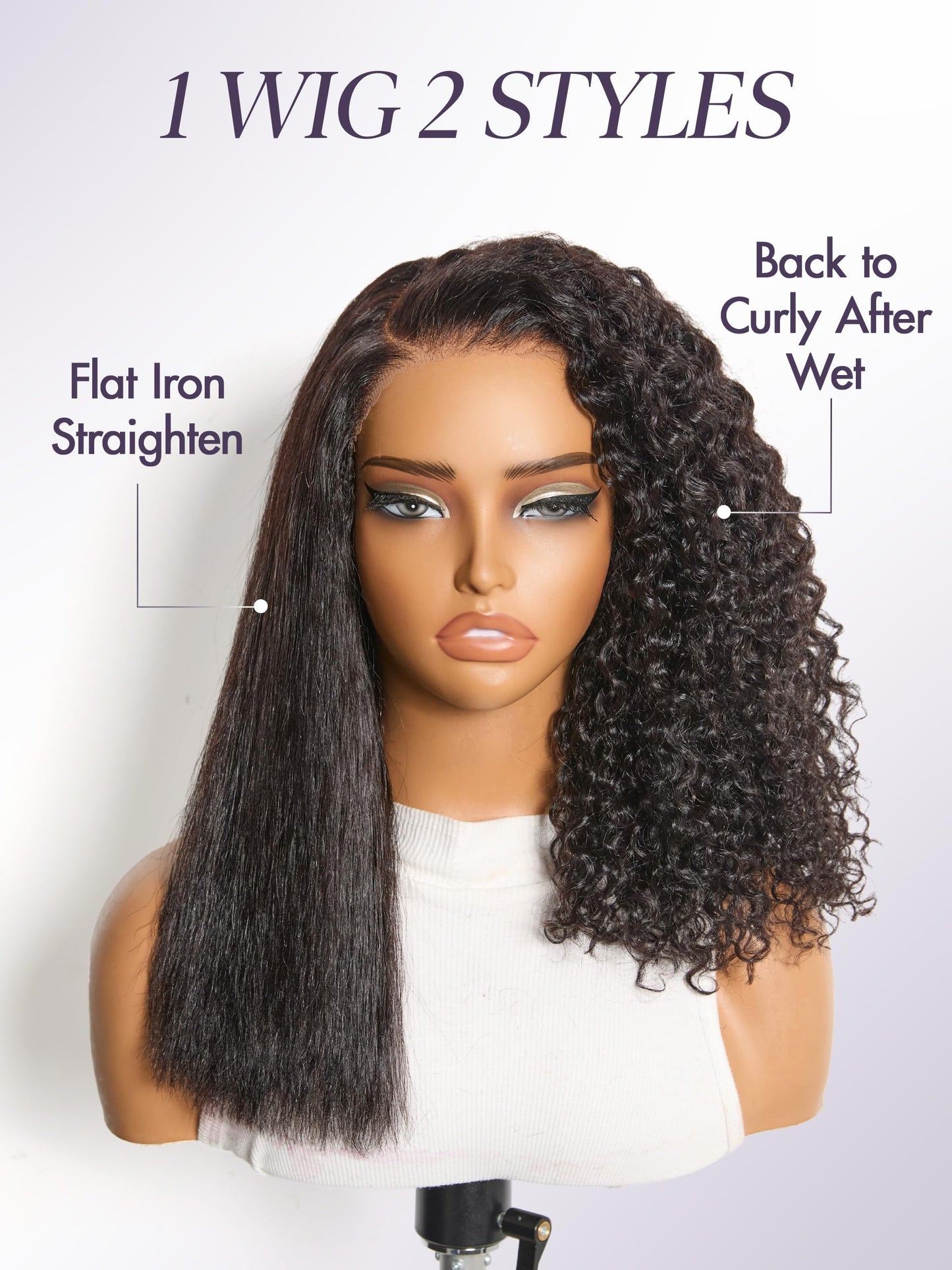 LUVME HAIR 12" Curly Bob Glueless with Blonde Highlights Wigs Human Hair | Without Spray Wigs Pre Plucked Pre Cut Undetectable HD Lace No-Glue Need Protective Wig Short Ready to Go Wig 180 Density