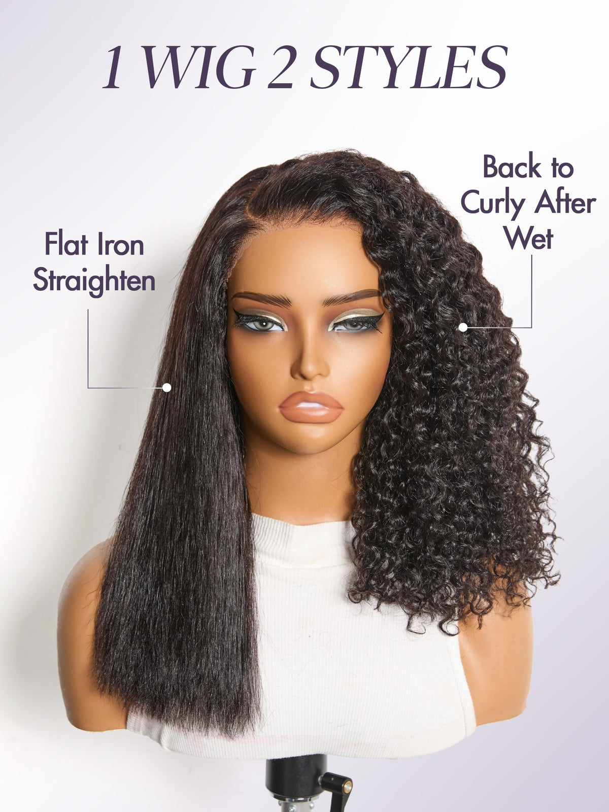 LUVME HAIR 6" Curly Pixie Cut Shotr Wig Glueless Wigs Human Hair Daily Wear | Pre Cut Plucked Undetectable HD Lace Wig Ready to Go Lace Bob Wig Short Curly Water Wave Natural-Looking Finish Glueless