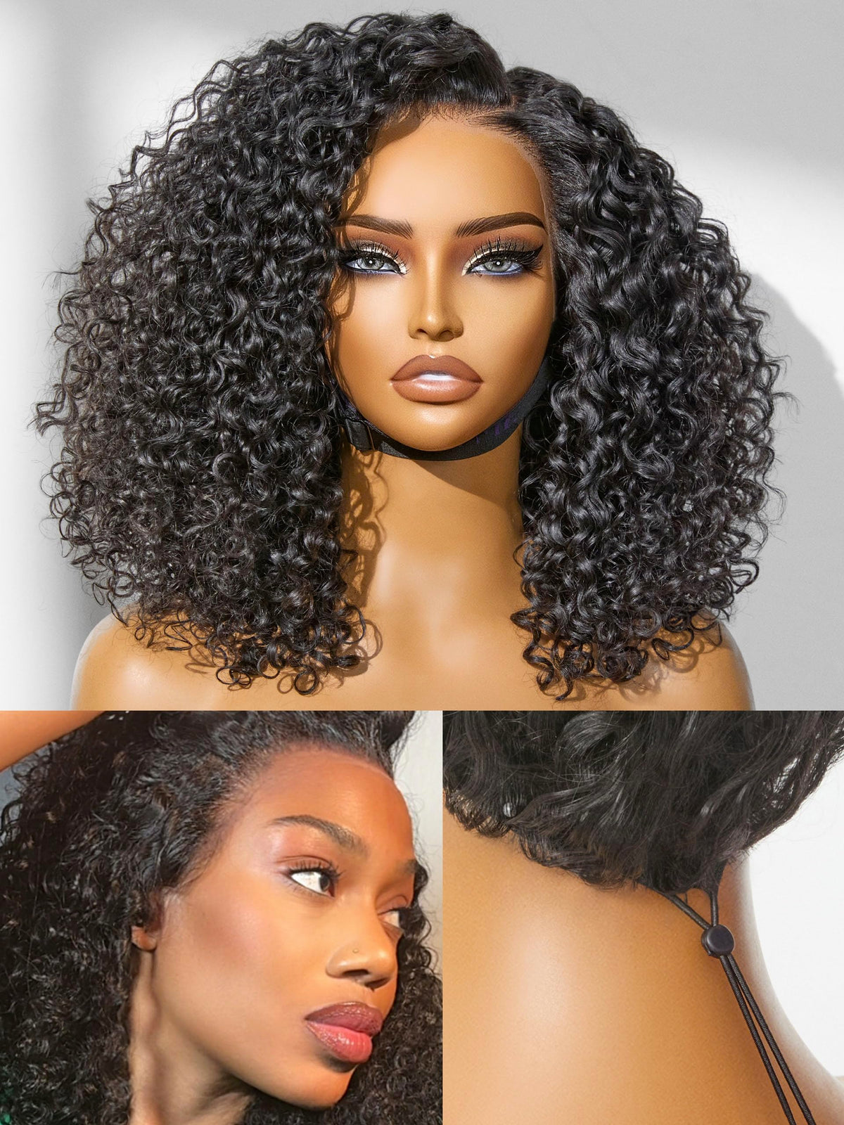 LUVME HAIR 6" Curly Pixie Cut Shotr Wig Glueless Wigs Human Hair Daily Wear | Pre Cut Plucked Undetectable HD Lace Wig Ready to Go Lace Bob Wig Short Curly Water Wave Natural-Looking Finish Glueless