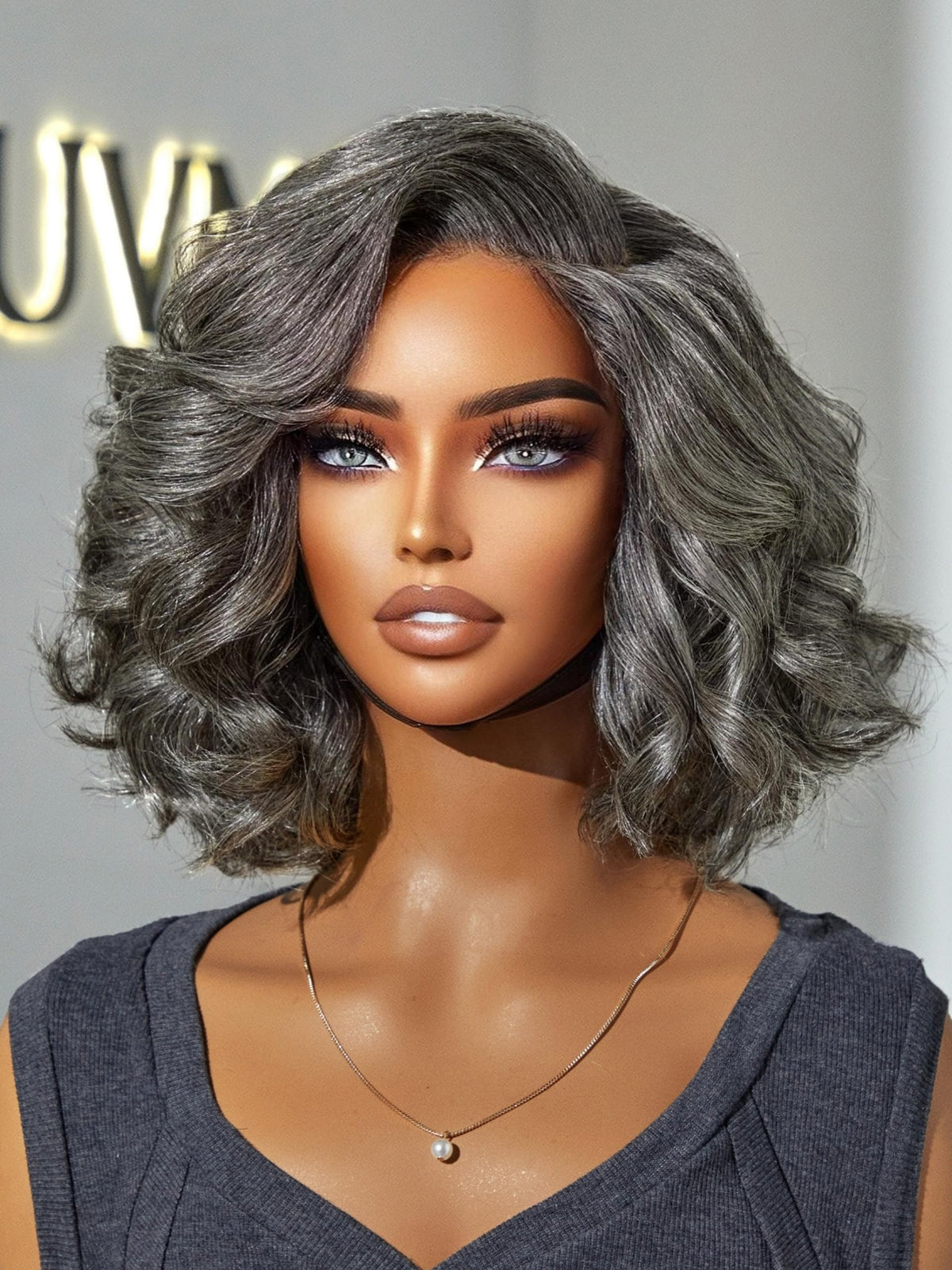 LUVME HAIR 6" Curly Pixie Cut Shotr Wig Glueless Wigs Human Hair Daily Wear | Pre Cut Plucked Undetectable HD Lace Wig Ready to Go Lace Bob Wig Short Curly Water Wave Natural-Looking Finish Glueless