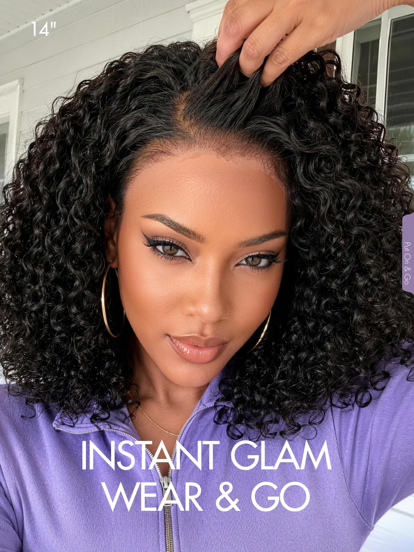 LUVME HAIR 12" Curly Bob Glueless with Blonde Highlights Wigs Human Hair | Without Spray Wigs Pre Plucked Pre Cut Undetectable HD Lace No-Glue Need Protective Wig Short Ready to Go Wig 180 Density