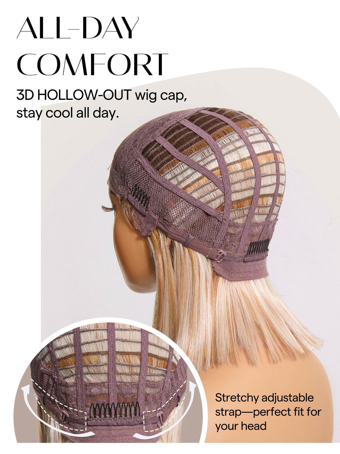 GORGIUS Blonde Bob Wig with Highlights Glueless Straight Short Synthetic Lace Front Wigs For Women Pre Cut Pre Plucked Side Part Hairline 12 Inch