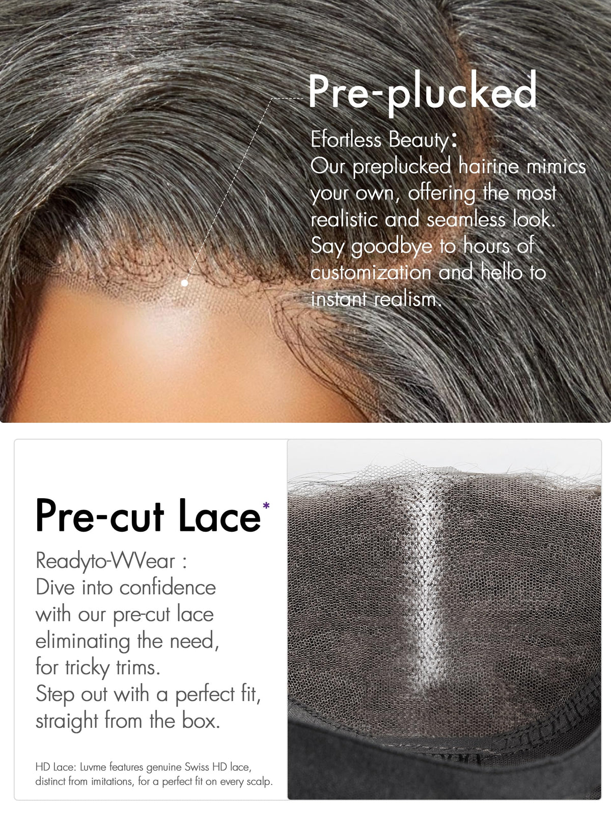 LUVME HAIR 6" Curly Pixie Cut Shotr Wig Glueless Wigs Human Hair Daily Wear | Pre Cut Plucked Undetectable HD Lace Wig Ready to Go Lace Bob Wig Short Curly Water Wave Natural-Looking Finish Glueless