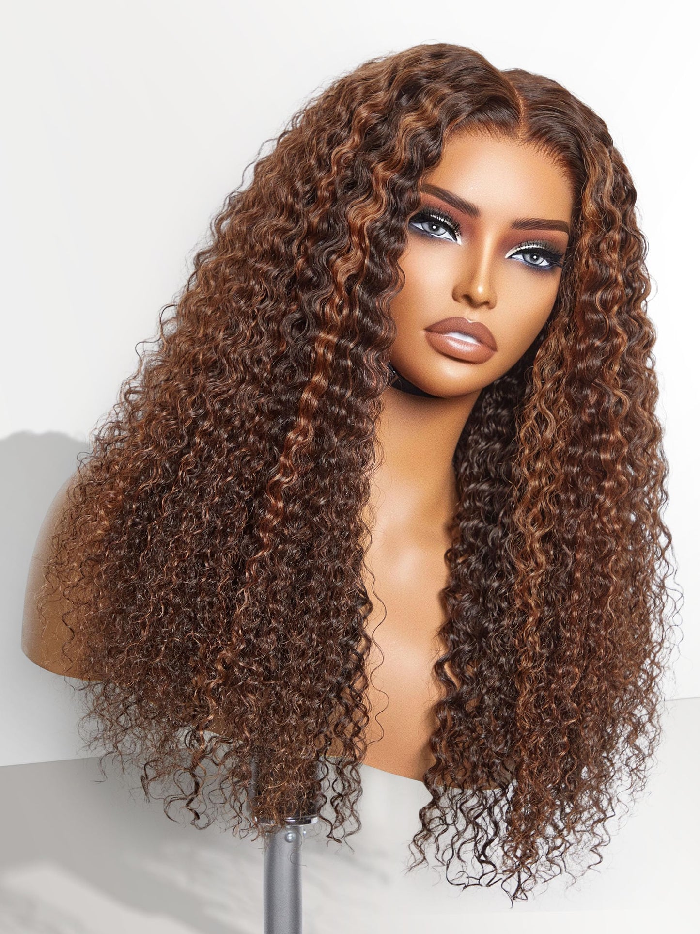 LUVME HAIR 12" Curly Bob Glueless with Blonde Highlights Wigs Human Hair | Without Spray Wigs Pre Plucked Pre Cut Undetectable HD Lace No-Glue Need Protective Wig Short Ready to Go Wig 180 Density