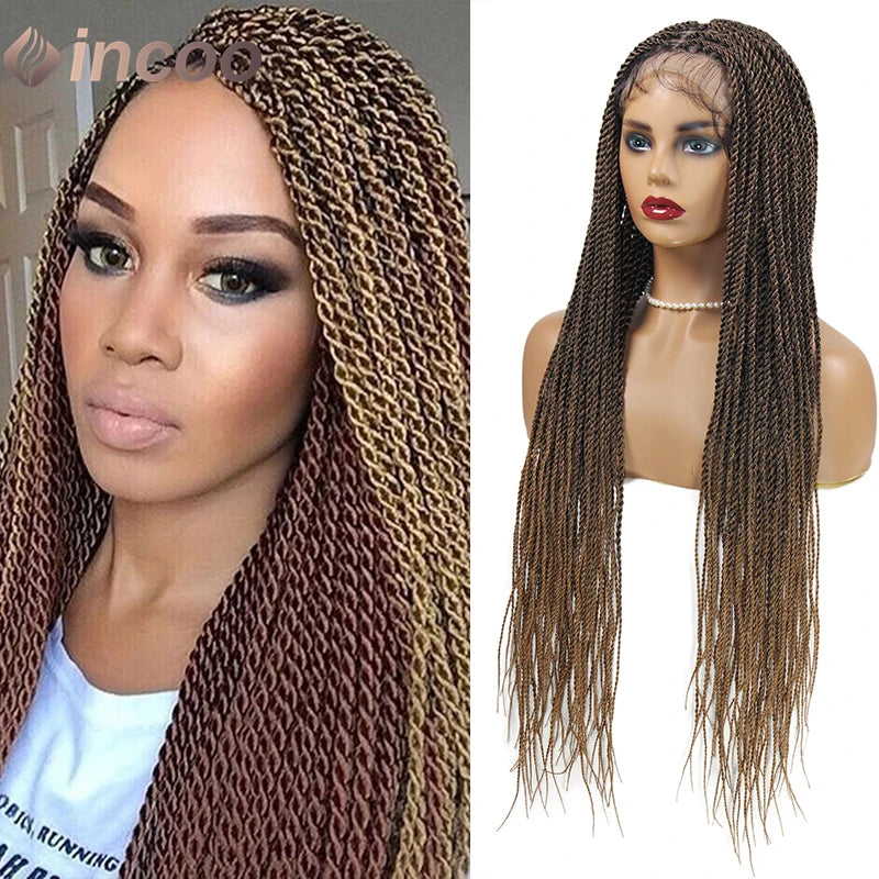 40" Full Lace Frontal Wigs Synthetic Braided Wigs