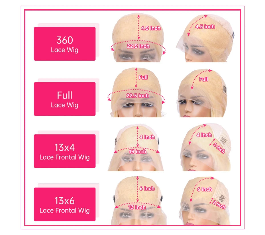 Honey Blonde 360 Full Lace Wig Human Hair Pre Plucked Hd Body Wave Long 613 13x4 Lace Front