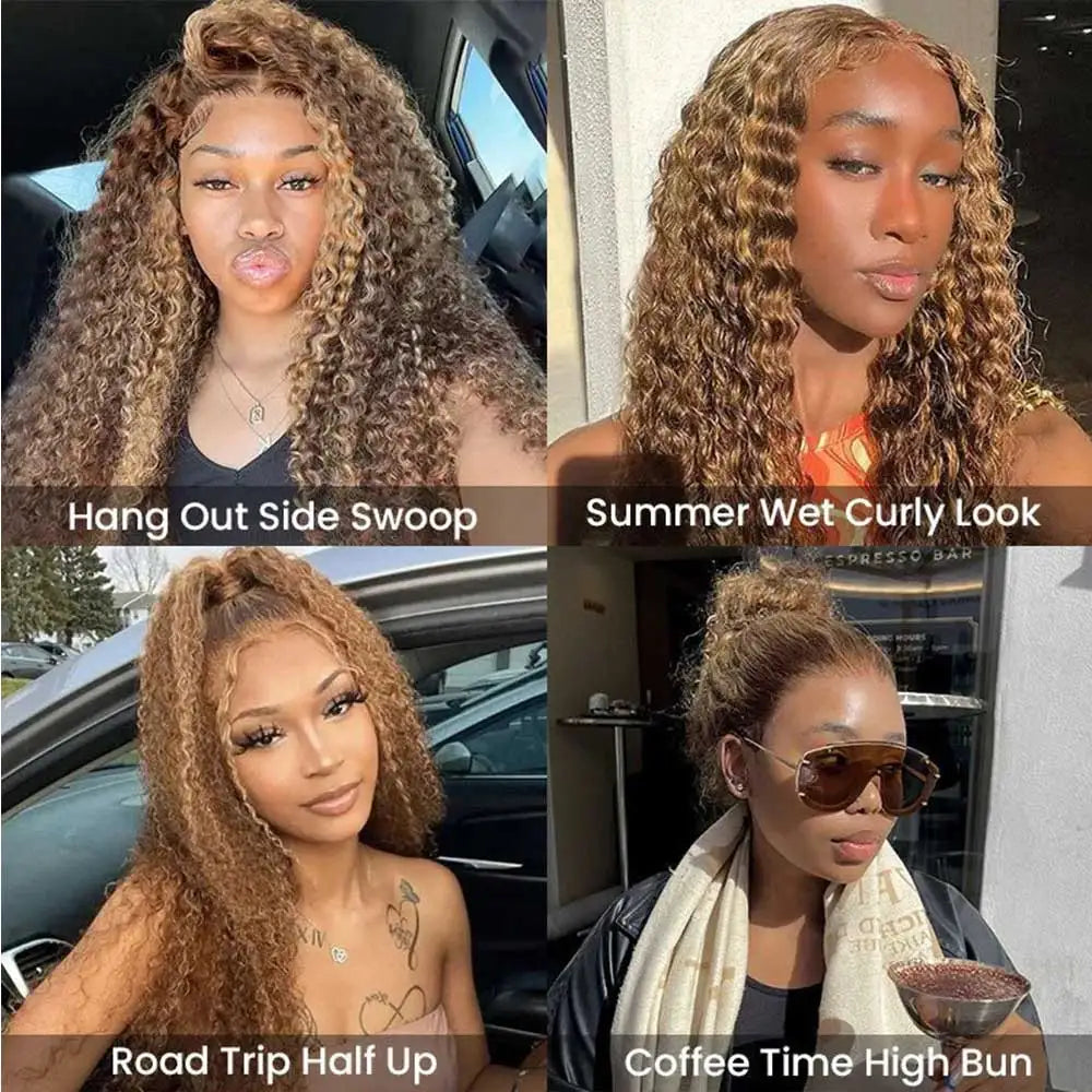 Chocolate Brown 30 Inch Deep Wave Lace Front Wig Glue less Wig Human Hair