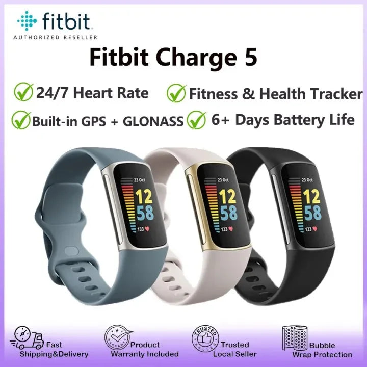 Charge 5 Advanced Fitness Tracker Smartwatch with GPS, Heart Rate Monitor,