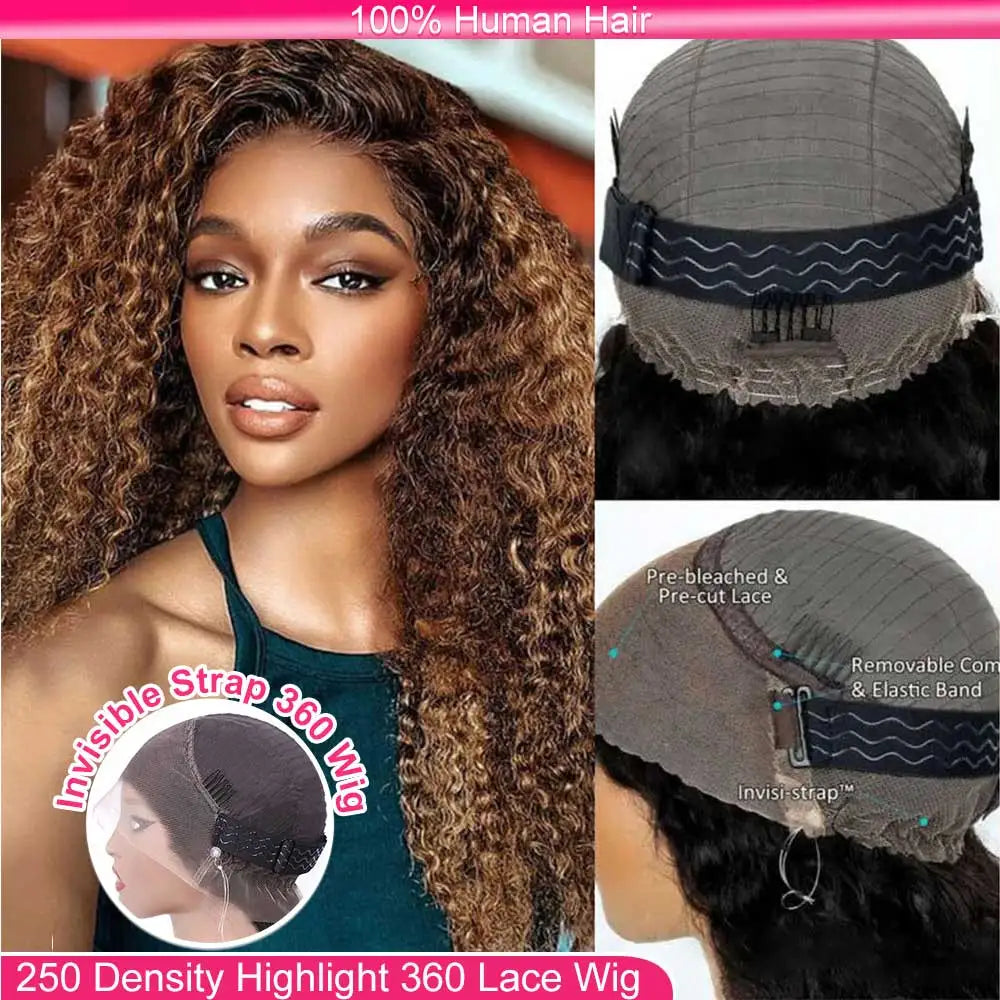 Chocolate Brown 30 Inch Deep Wave Lace Front Wig Glue less Wig Human Hair